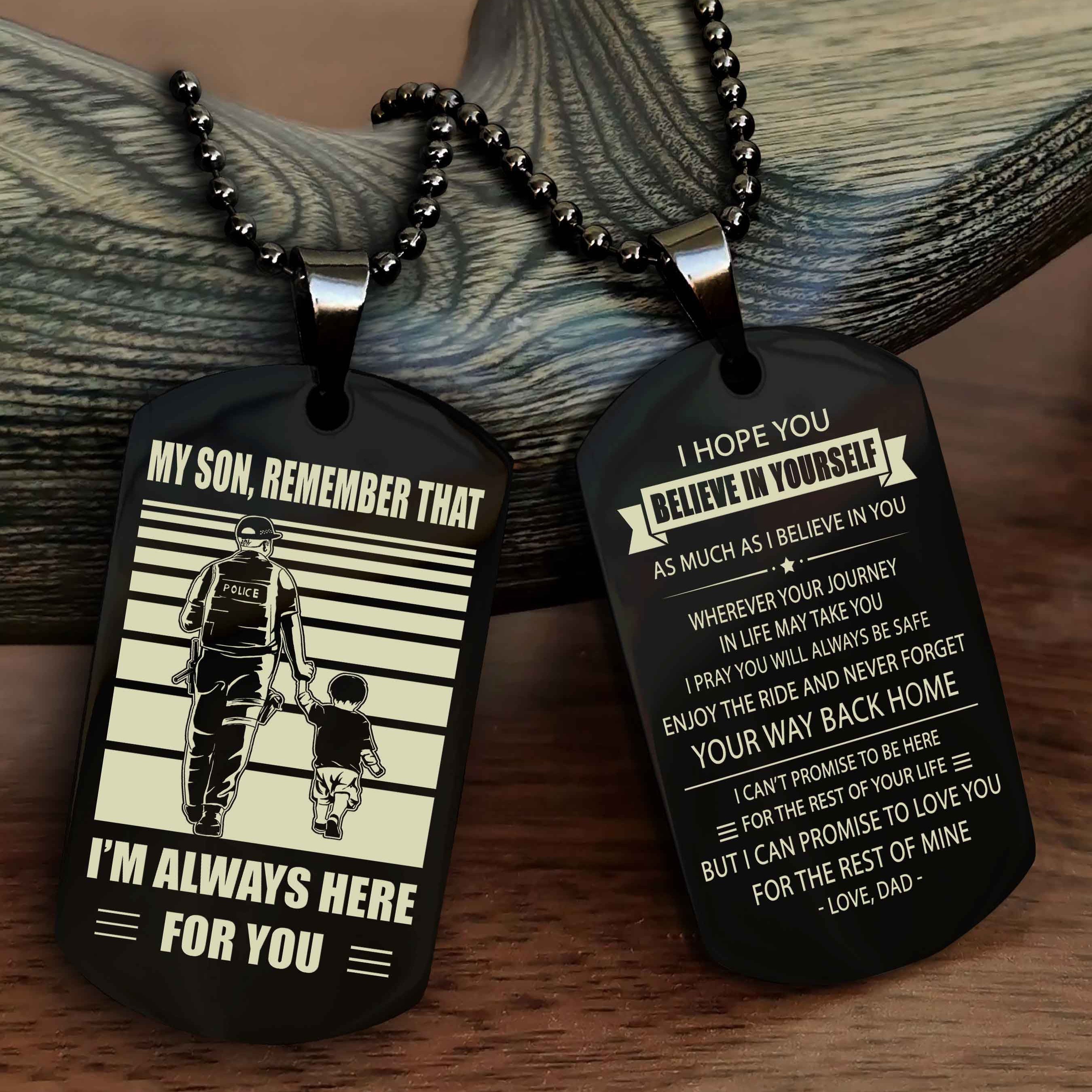 Viking Personalized Double Sided Dog Tag My Son Remember That I Will Always Here Never Forget Your Way Back Home