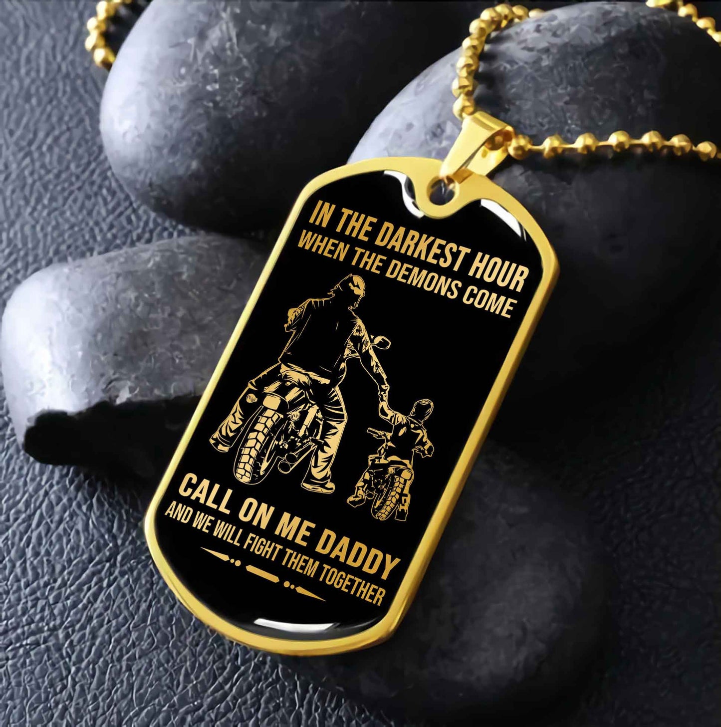 DRB PC Military Chain Silver Plated 18K Gold Plated Call On Me Daddy Gift For Your Dad