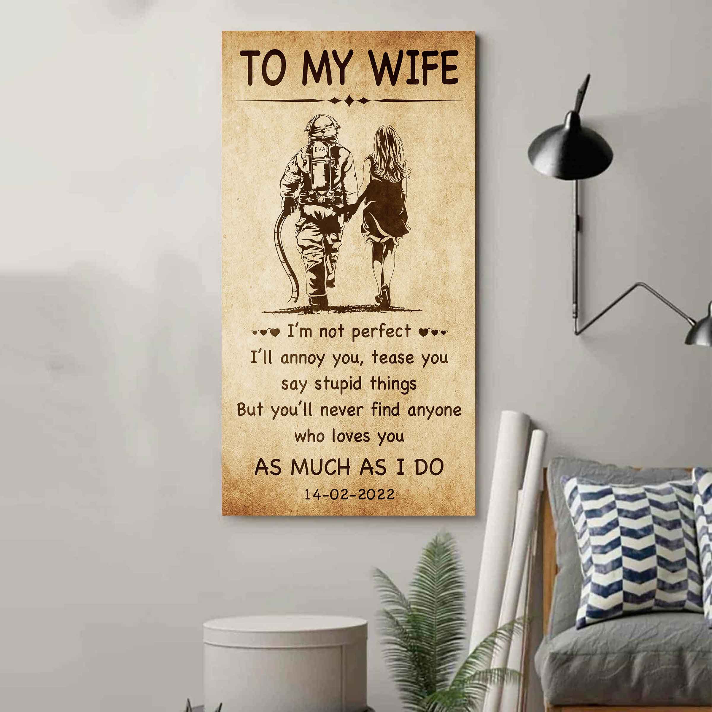 Family Poster Canvas To My Wife - I Am Not Perfect