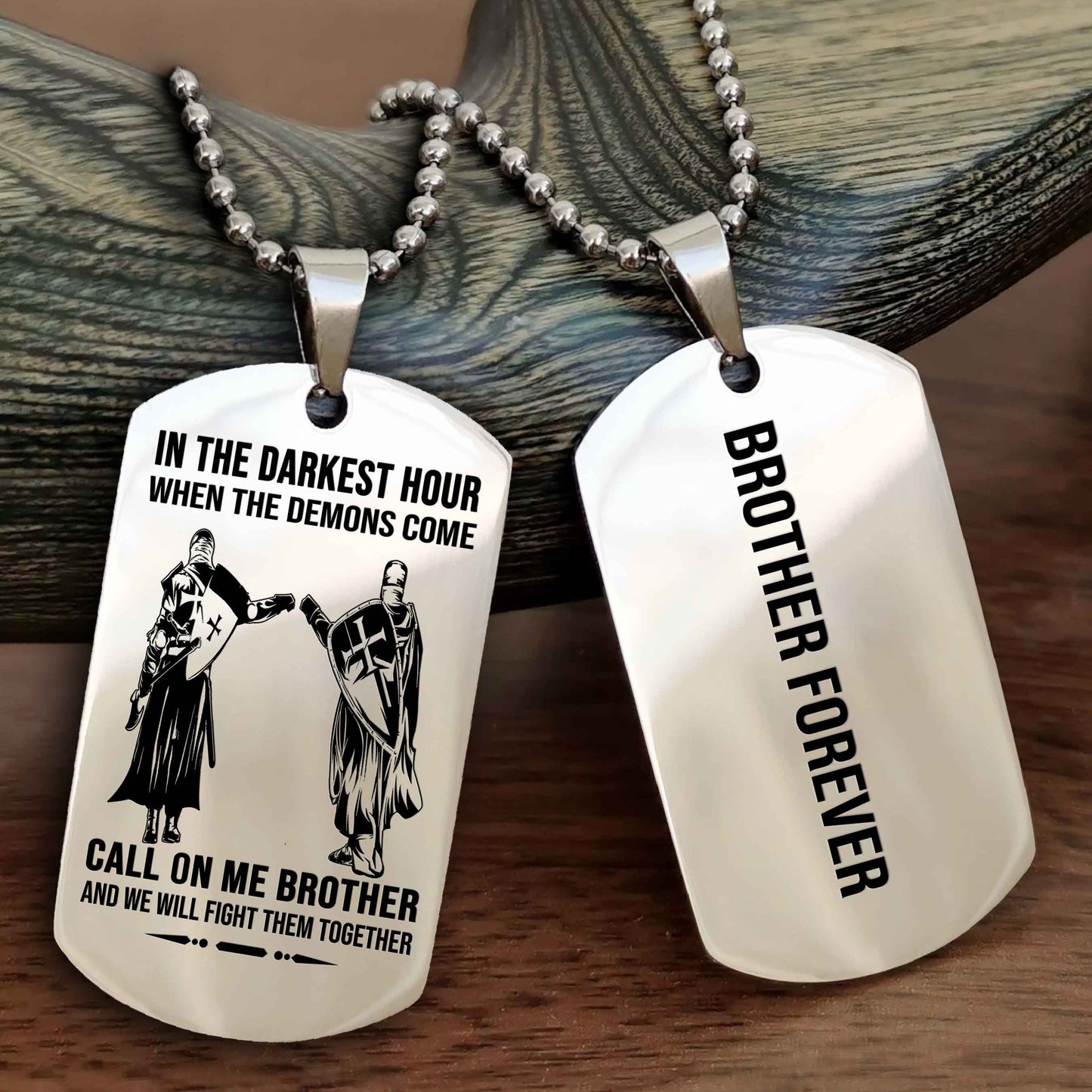 DRB Customizable engraved black dog tag double sided gift from brother, brother forevers NAG