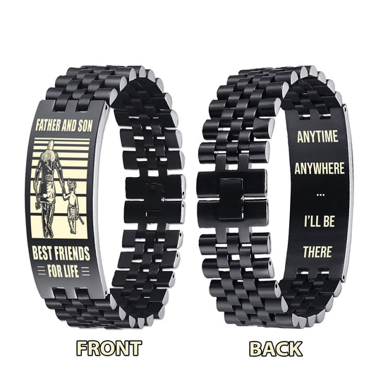 Viking ANT Personalized Double Sided Bracelet Father And Son Best Friends For Life - Message on the back side