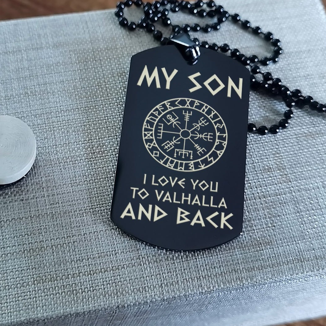 Vikings engraved double sided dog tag bracelet grandpa to grandson Be strong be brave be humble