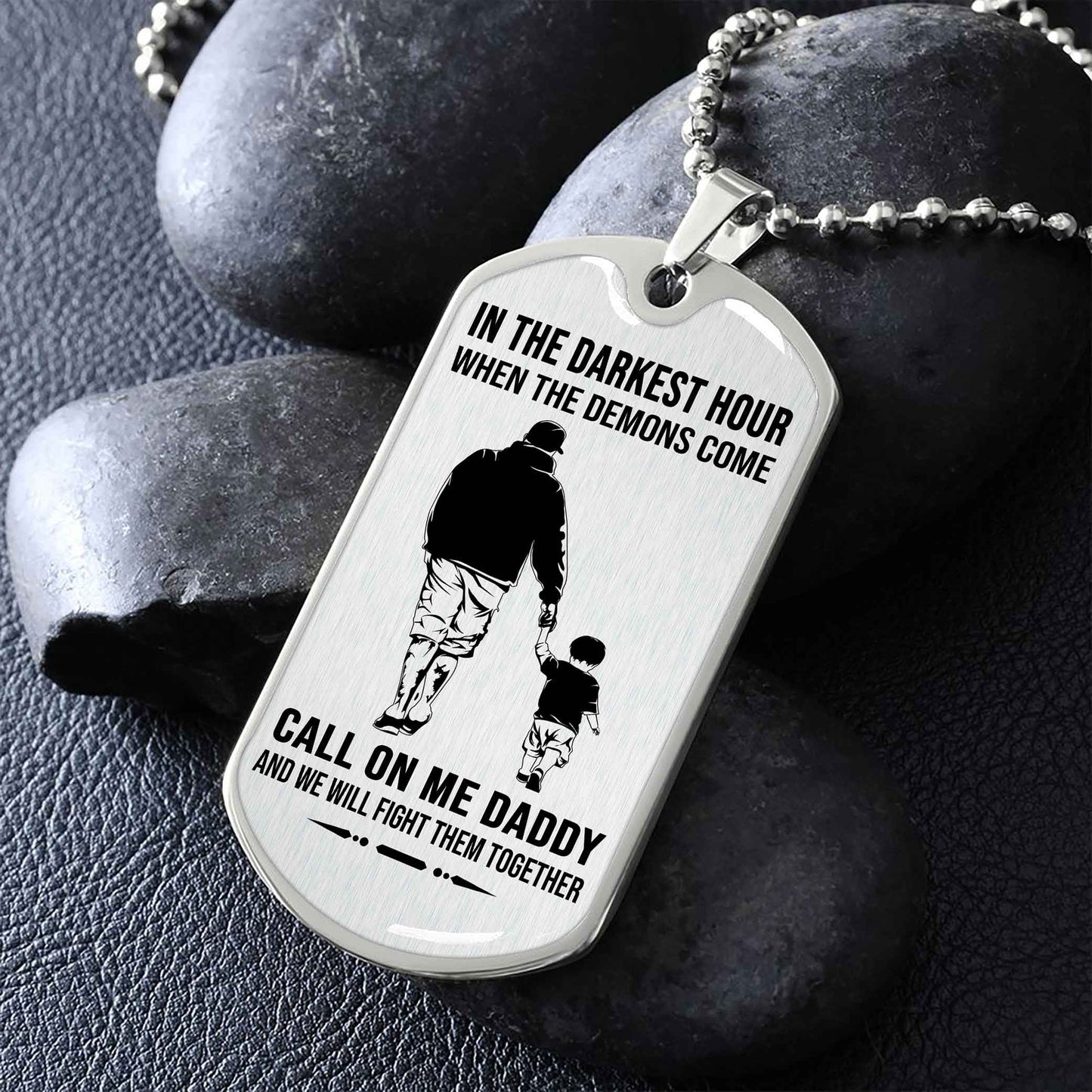DRB PC Military Chain Silver Plated 18K Gold Plated Call On Me Daddy Gift For Your Dad
