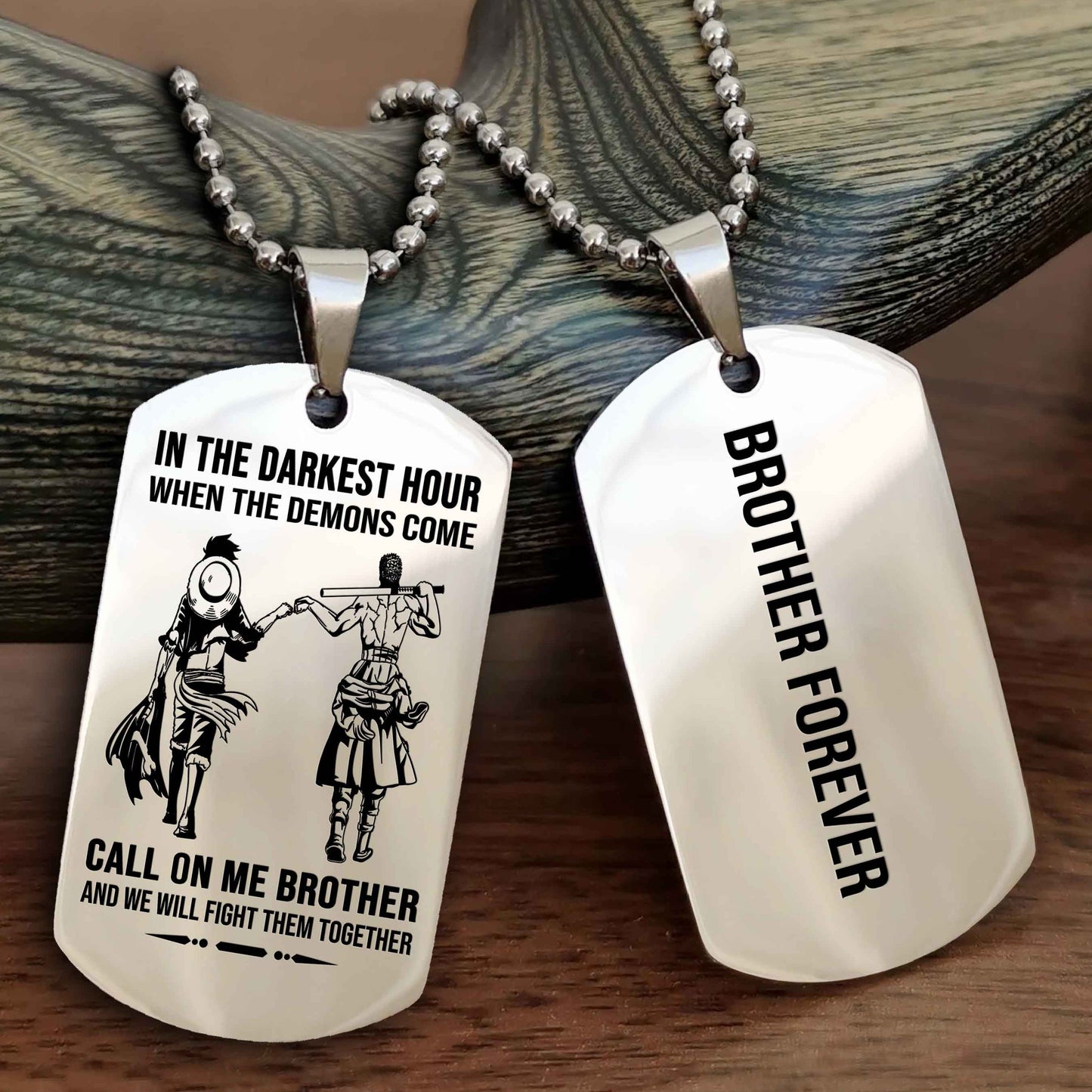 DRB Customizable engraved black dog tag double sided gift from brother, brother forevers NAG