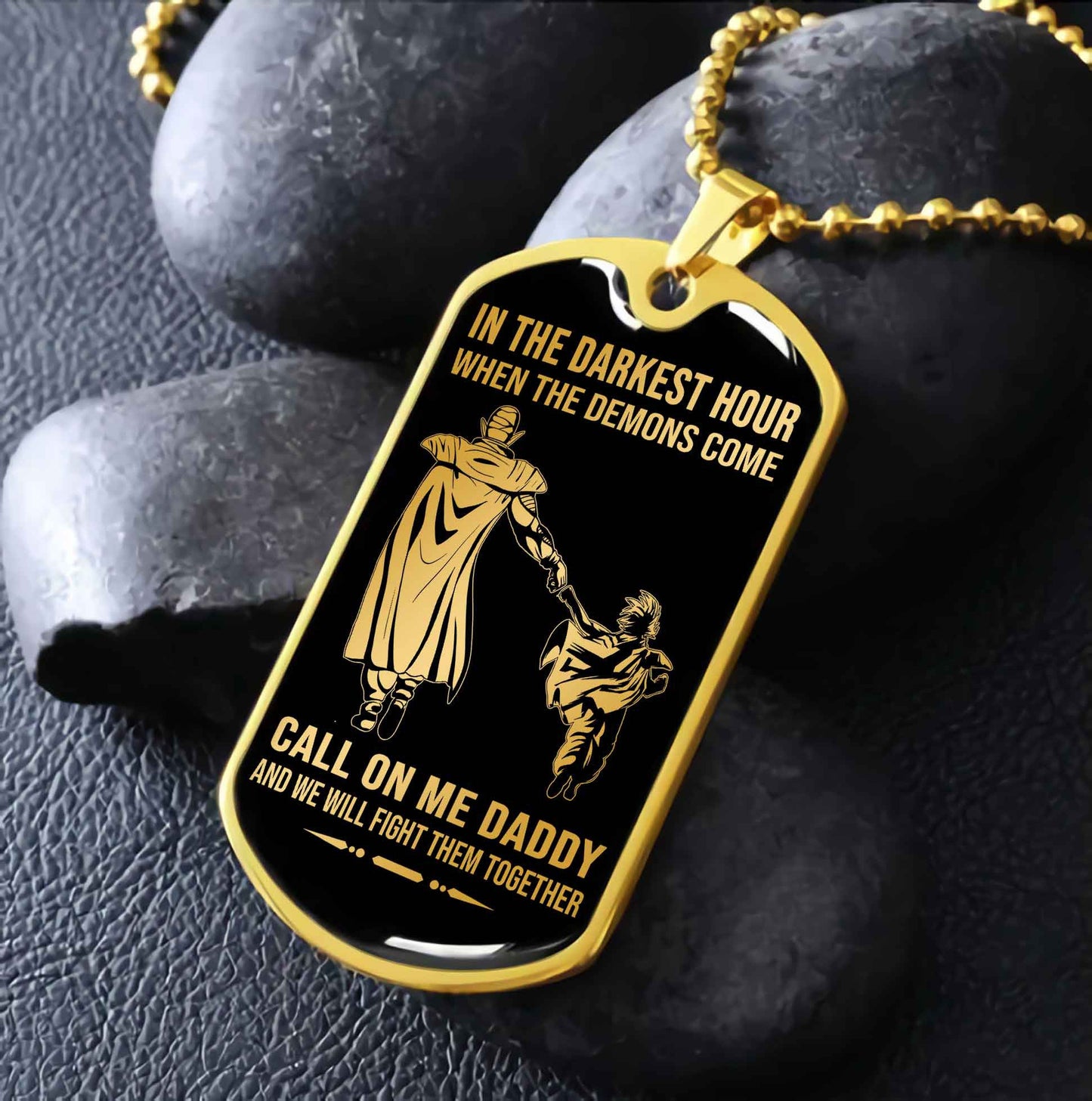 DRB PC Military Chain Silver Plated 18K Gold Plated Call On Me Daddy Gift For Your Dad