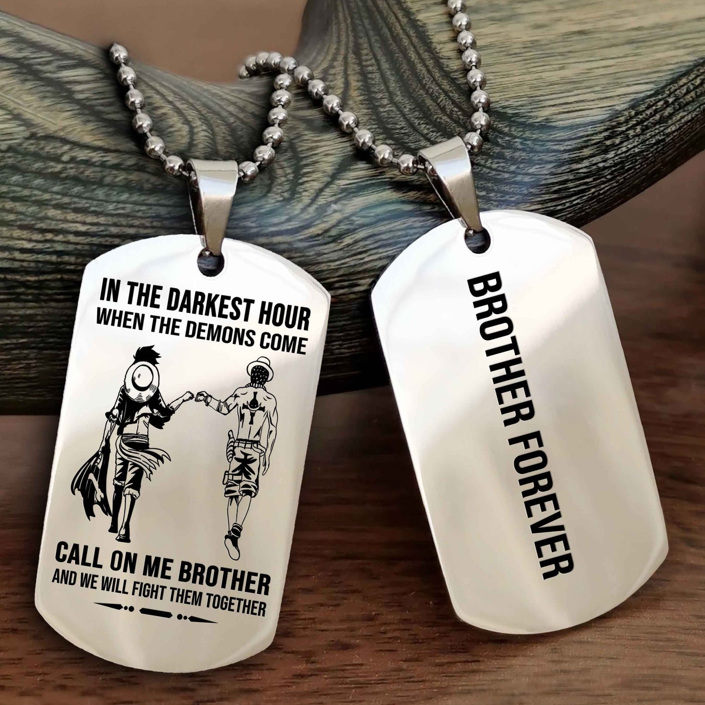 DRB Customizable engraved black dog tag double sided gift from brother, brother forevers NAG
