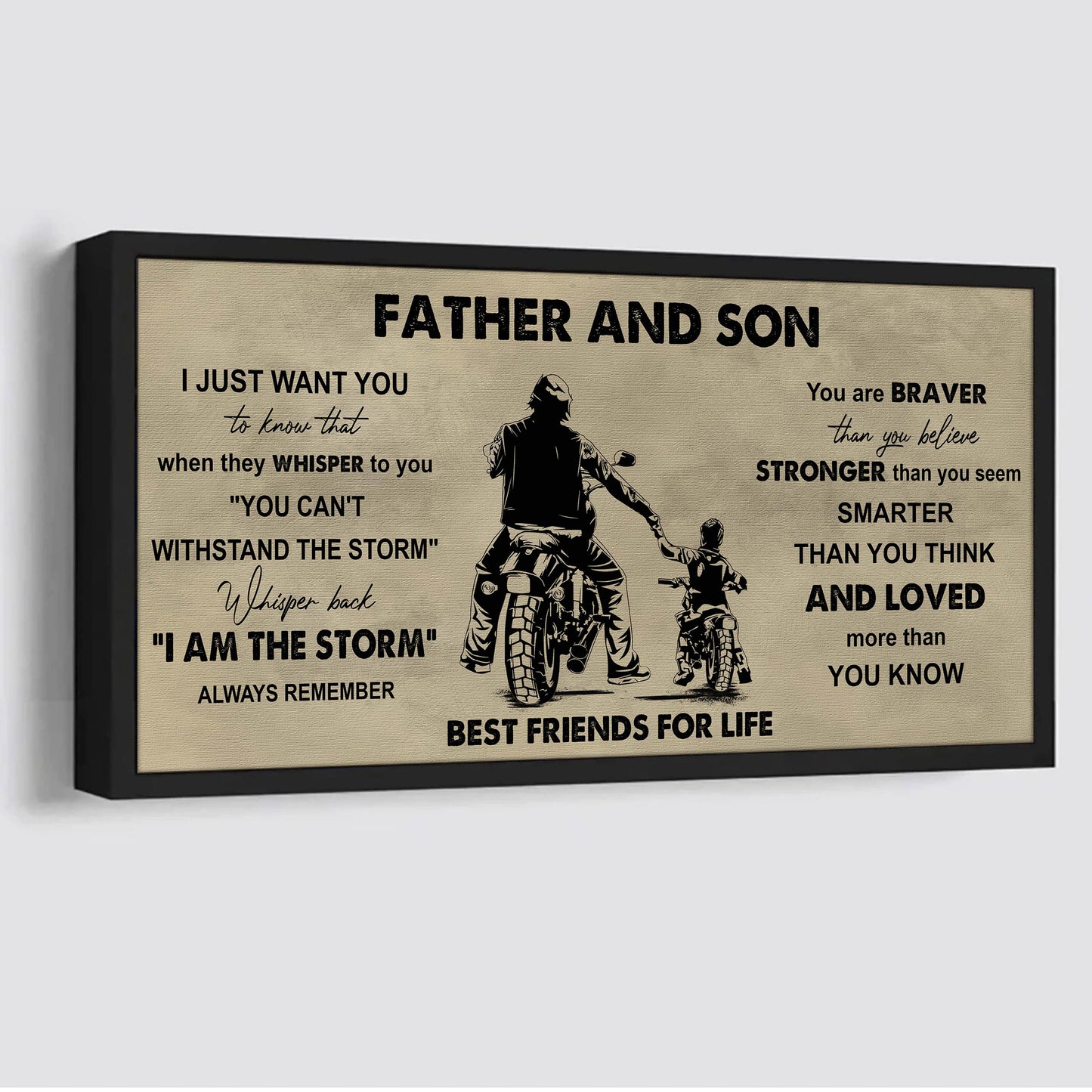 Hockey Father And Son Best Friends For Life - I Am The Storm Poster Canvas Gift For Son From Father