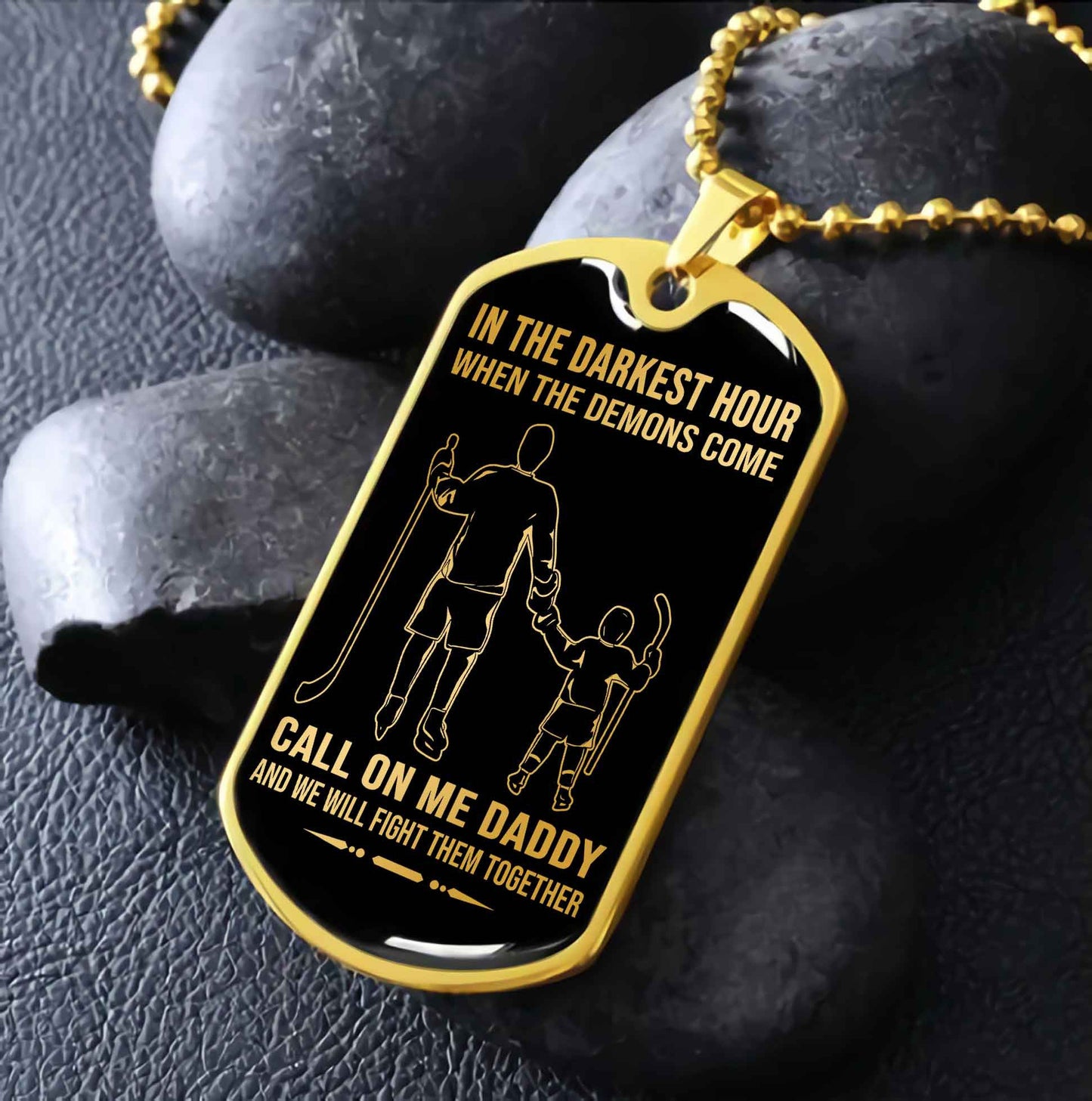 DRB PC Military Chain Silver Plated 18K Gold Plated Call On Me Daddy Gift For Your Dad