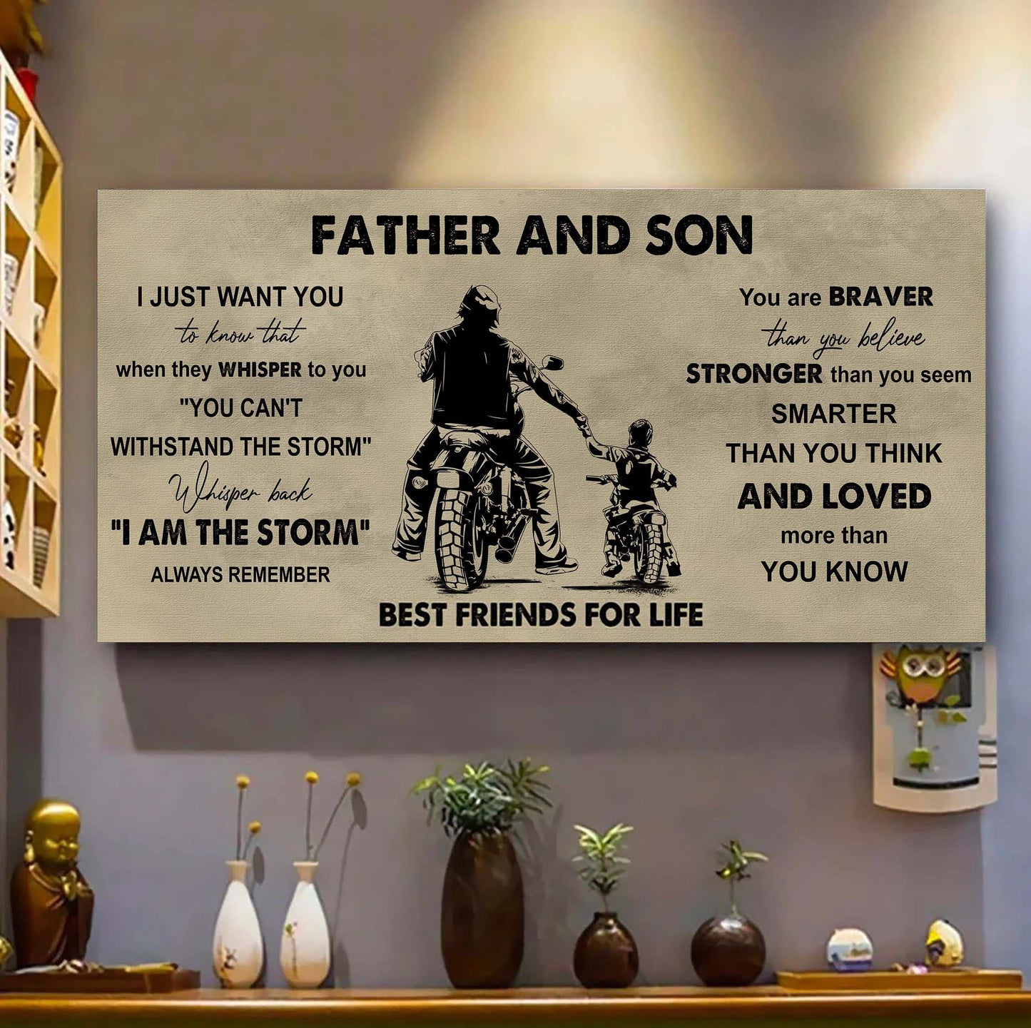 Hockey Father And Son Best Friends For Life - I Am The Storm Poster Canvas Gift For Son From Father
