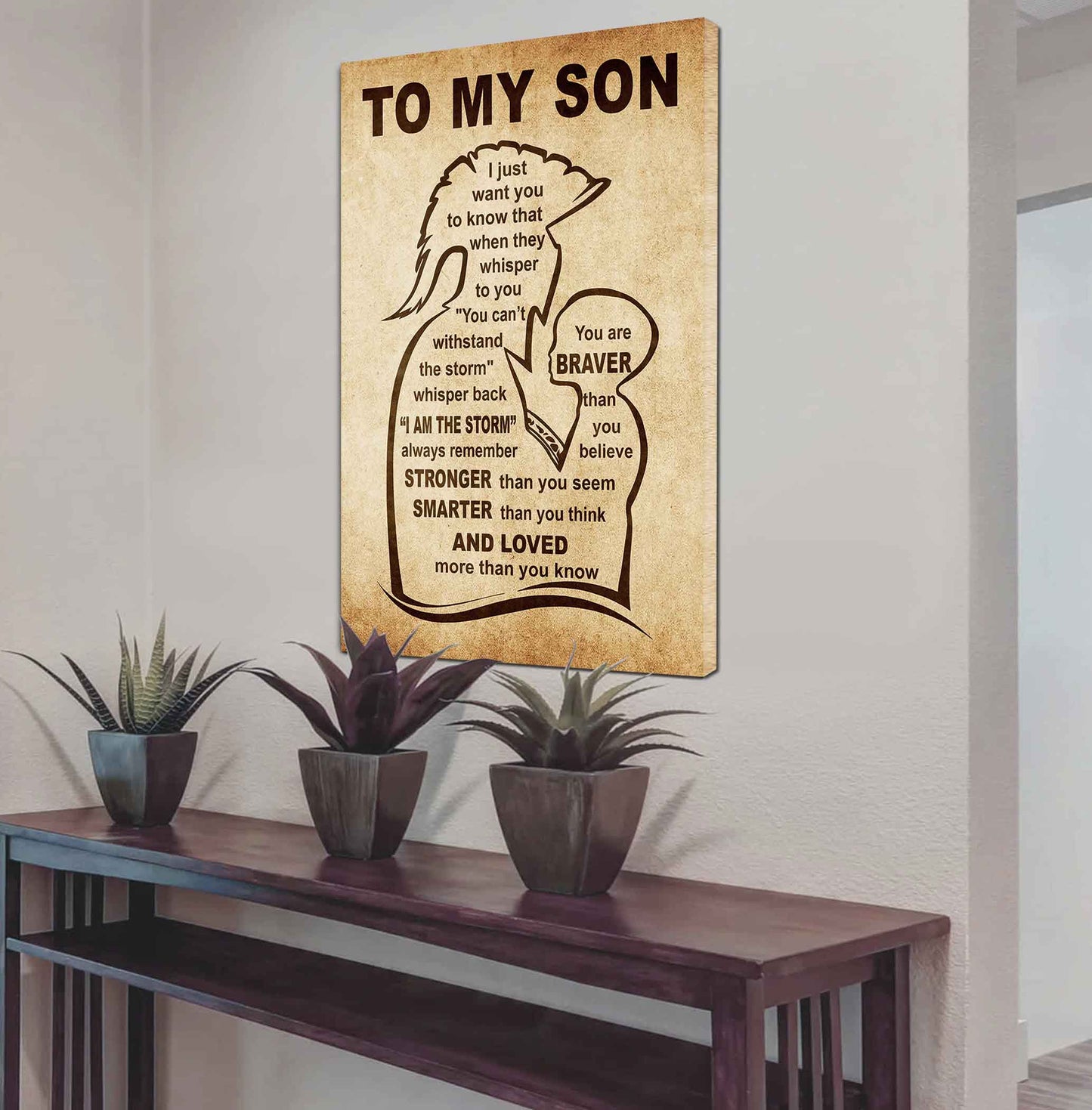 Personalized Family Poster Canvas I Just Want You To Know That - I Am The Storm To My Son Gift From Dad Gift For Your Son