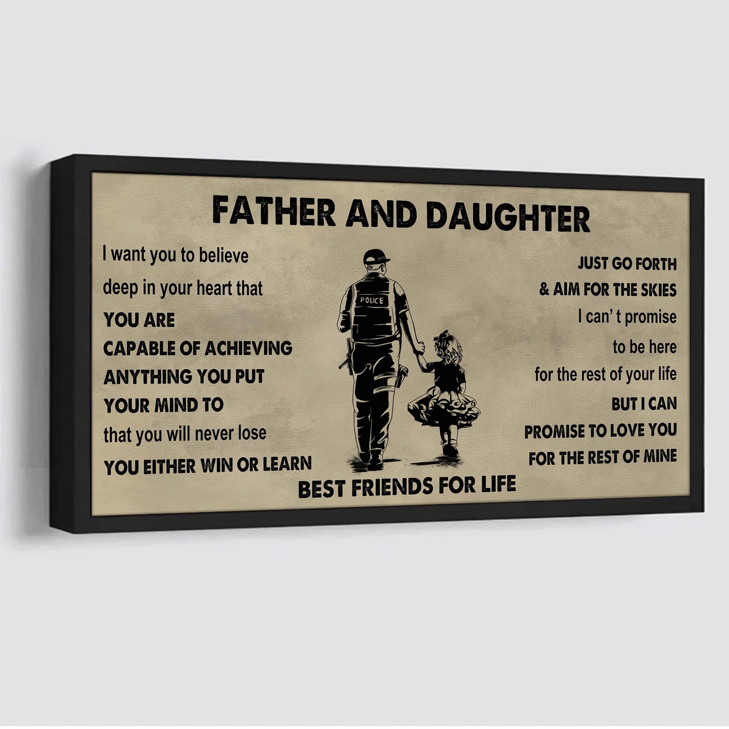 DRB Father And Daughter Best Friends For Life - Ver 2 You Will Never Lose Poster Canvas Gift For Daughter From Father