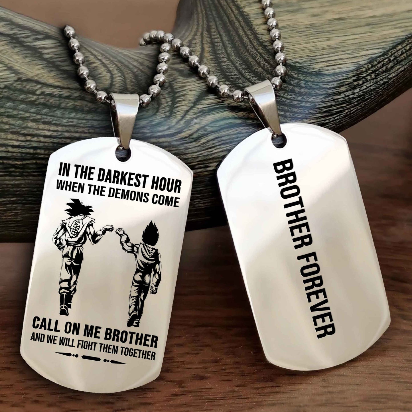 DRB Customizable engraved black dog tag double sided gift from brother, brother forevers NAG