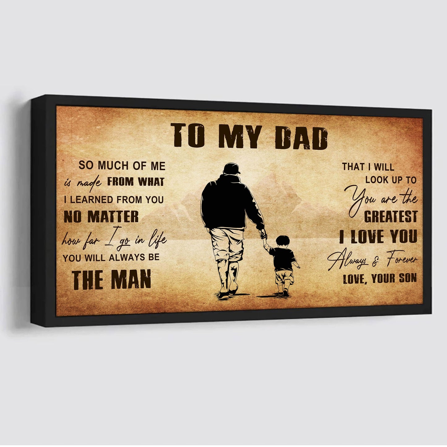 DRB To My Dad - You Are The Greatest I Love You Poster Canvas Gift For Father From Son