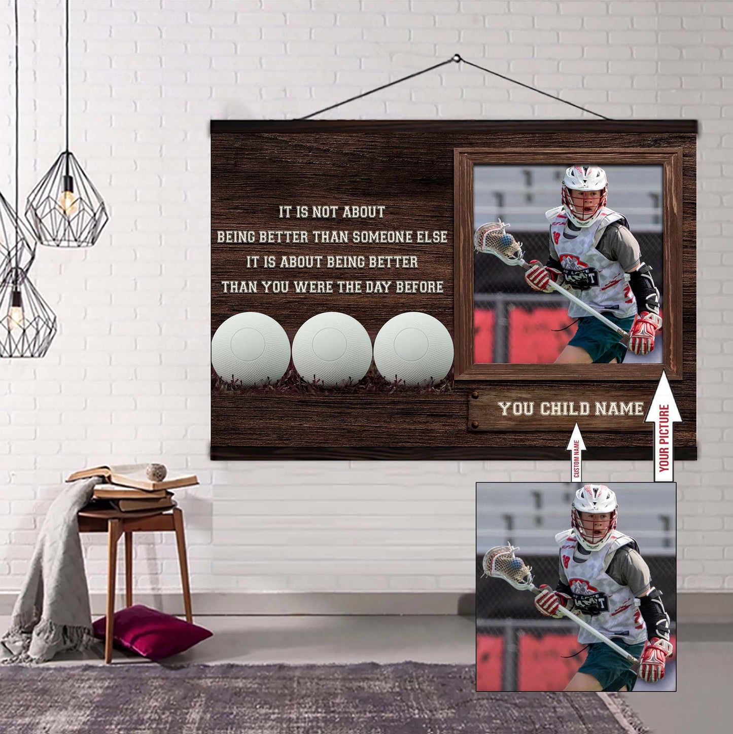 Basketball Personalized Picture And Name It's Not About Being Better Than Someone Else It's About Being Better Than You Were The Day Before