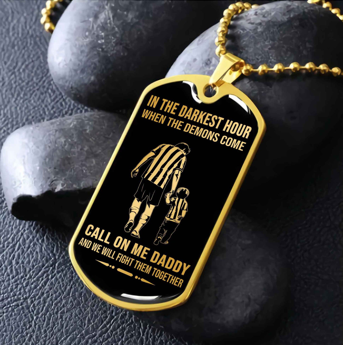 DRB PC Military Chain Silver Plated 18K Gold Plated Call On Me Daddy Gift For Your Dad