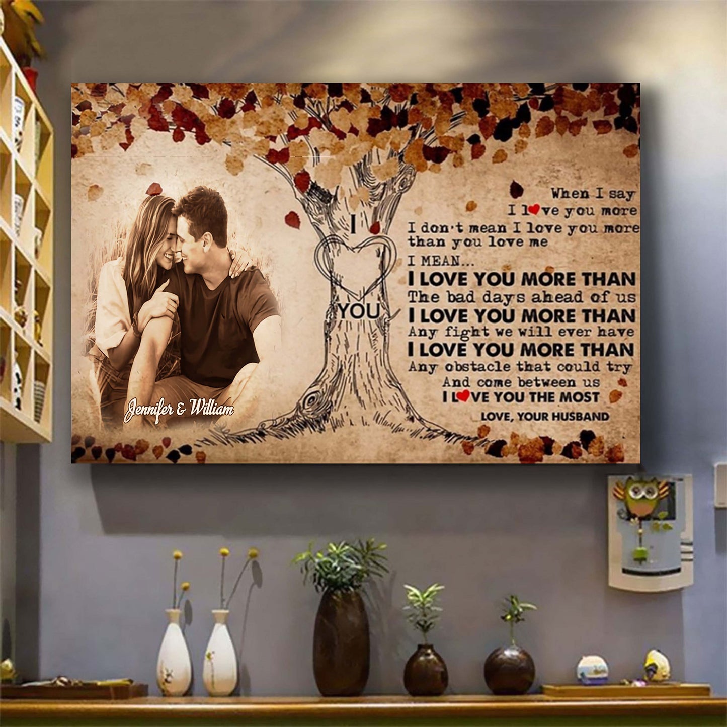 Valentines gifts-Poster canvas-Custom Image- Husband to Wife- When we get to the end of our lives together
