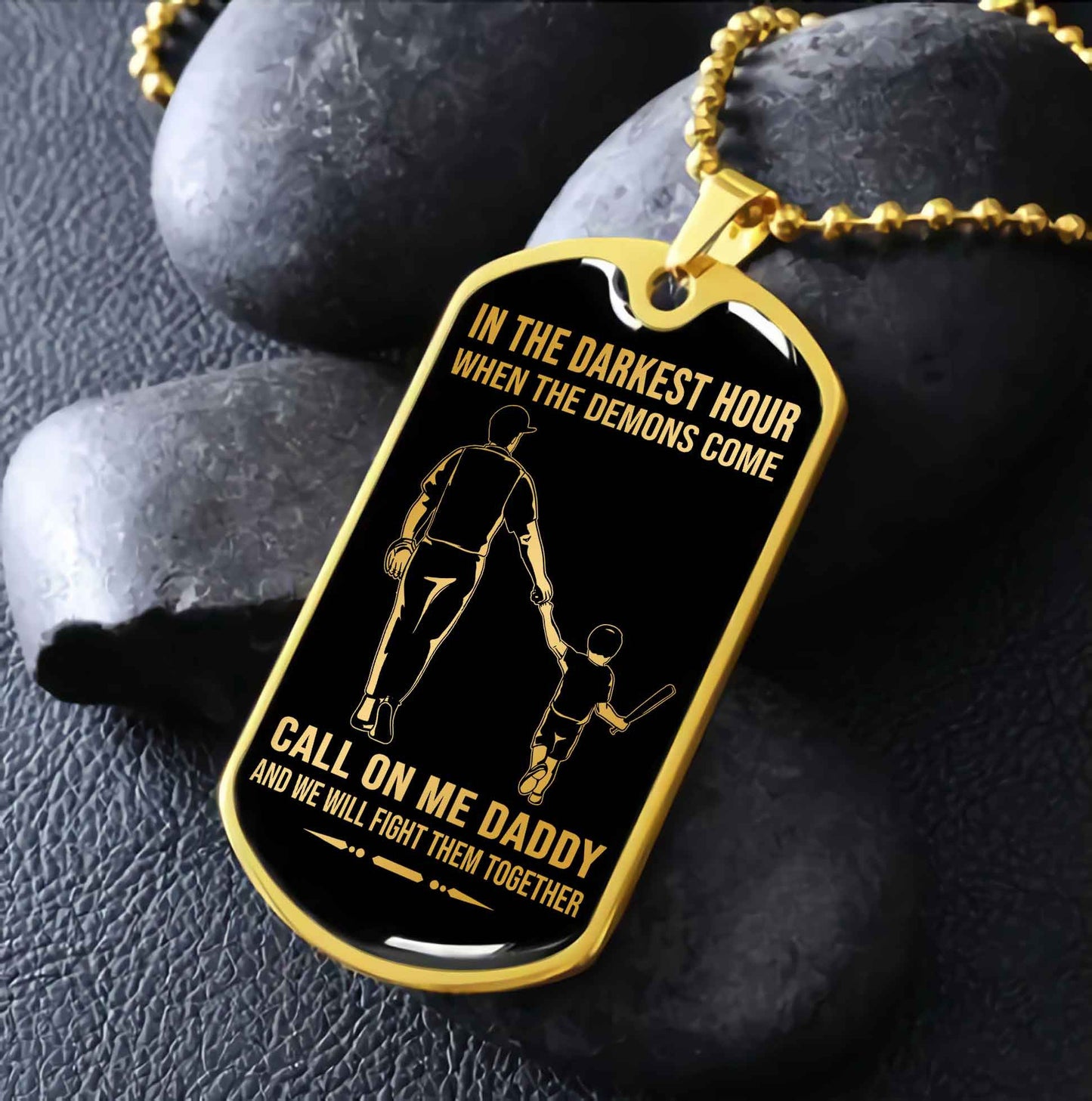 DRB PC Military Chain Silver Plated 18K Gold Plated Call On Me Daddy Gift For Your Dad