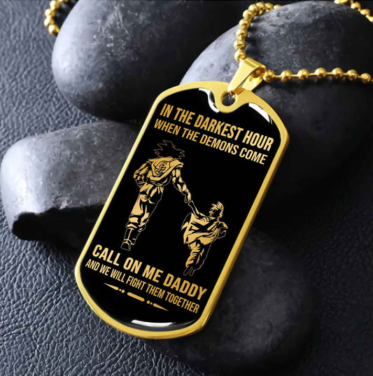 DRB GK Military Chain Silver Plated 18K Gold Plated Call On Me Daddy Gift For Your Dad