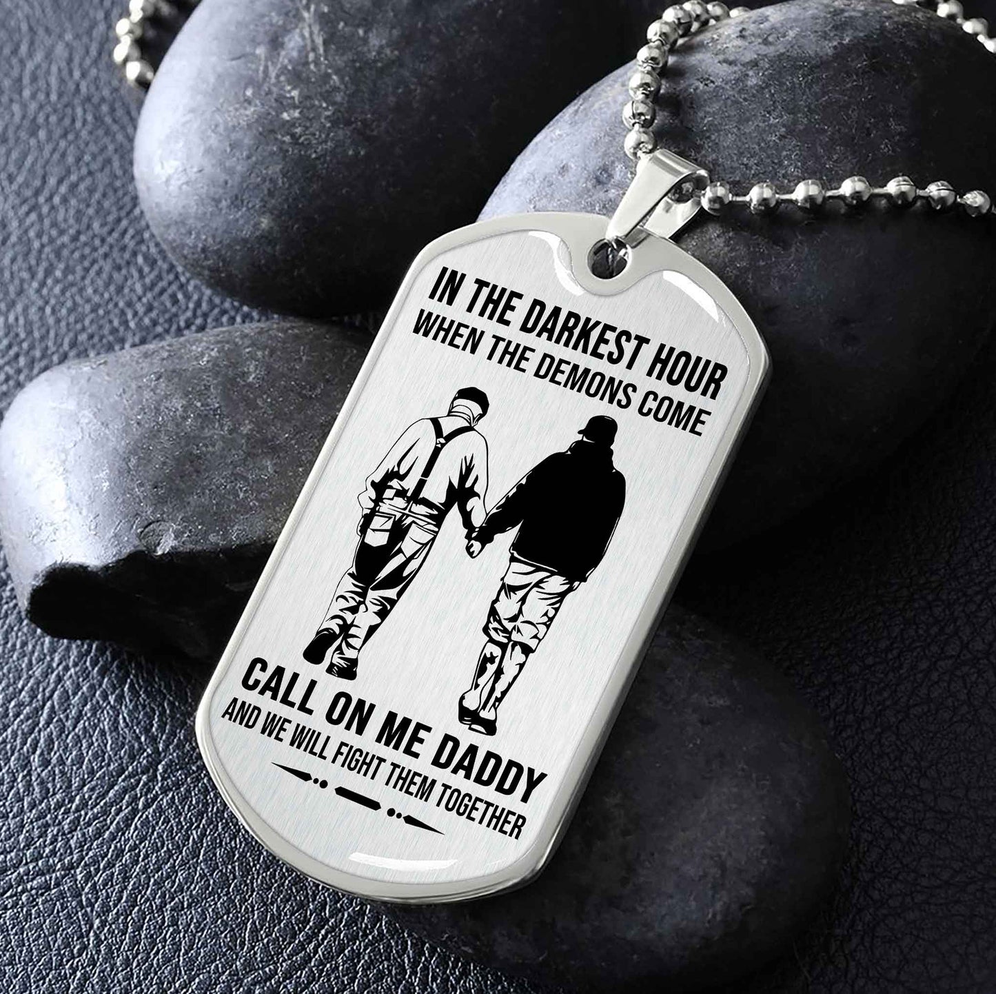 DRB PC Military Chain Silver Plated 18K Gold Plated Call On Me Daddy Gift For Your Dad