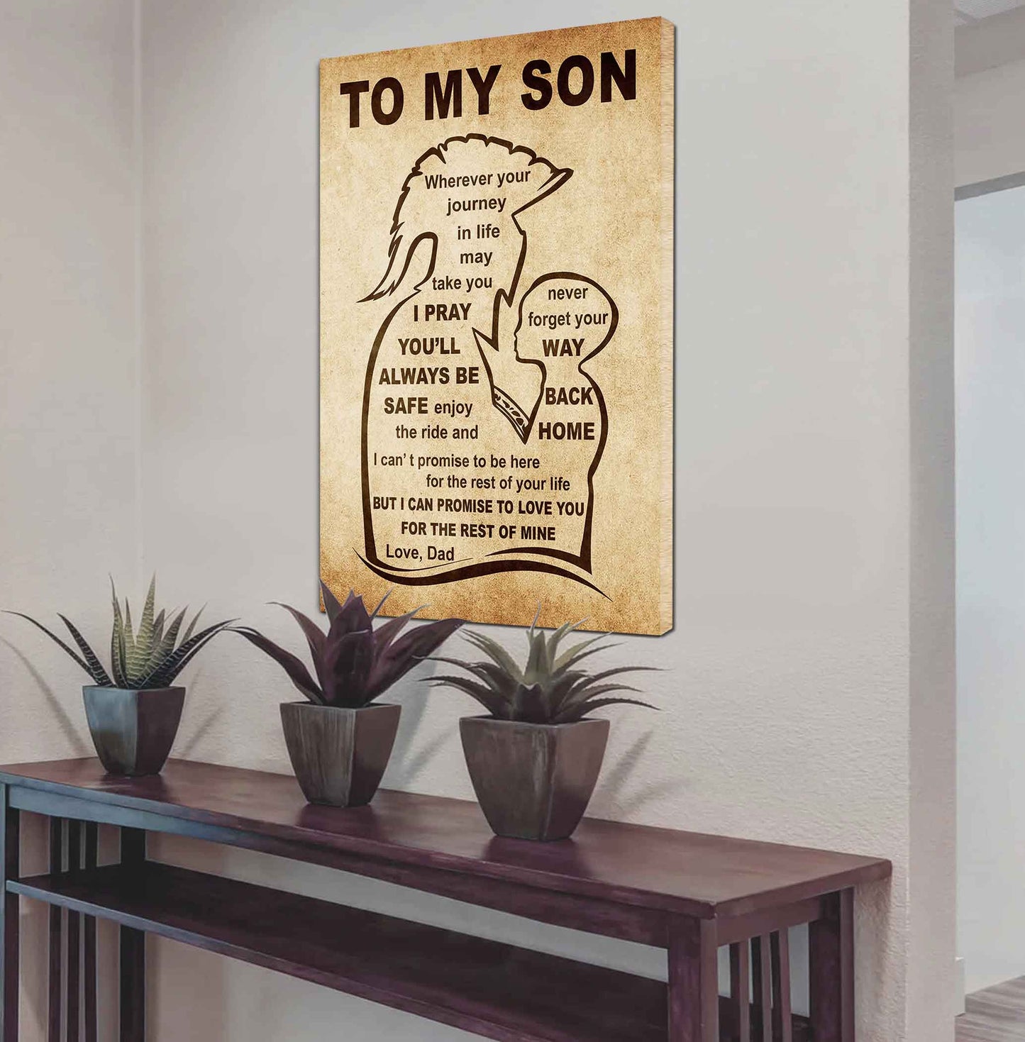 Personalized Family Poster Canvas Never Forget Your Way Back Home To My Son Gift From Dad Gift For Your Son