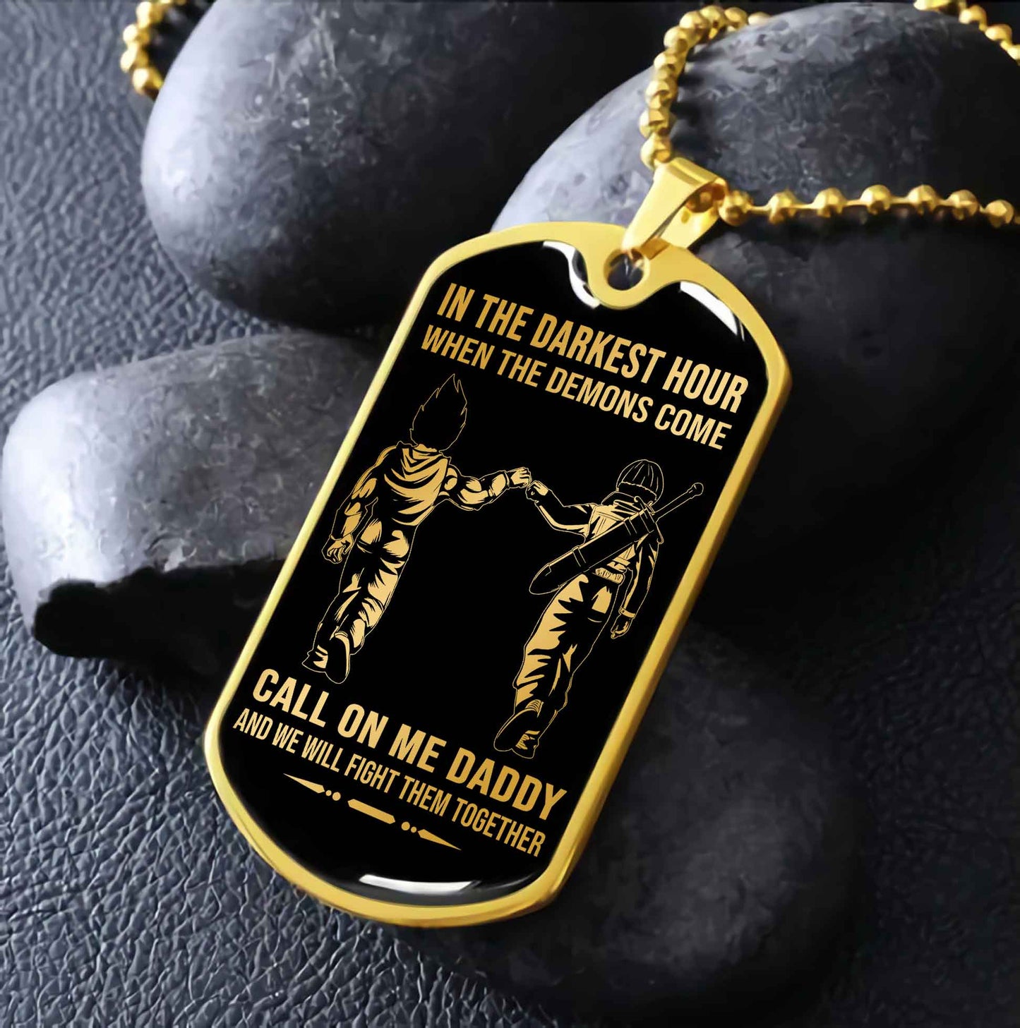 DRB PC Military Chain Silver Plated 18K Gold Plated Call On Me Daddy Gift For Your Dad