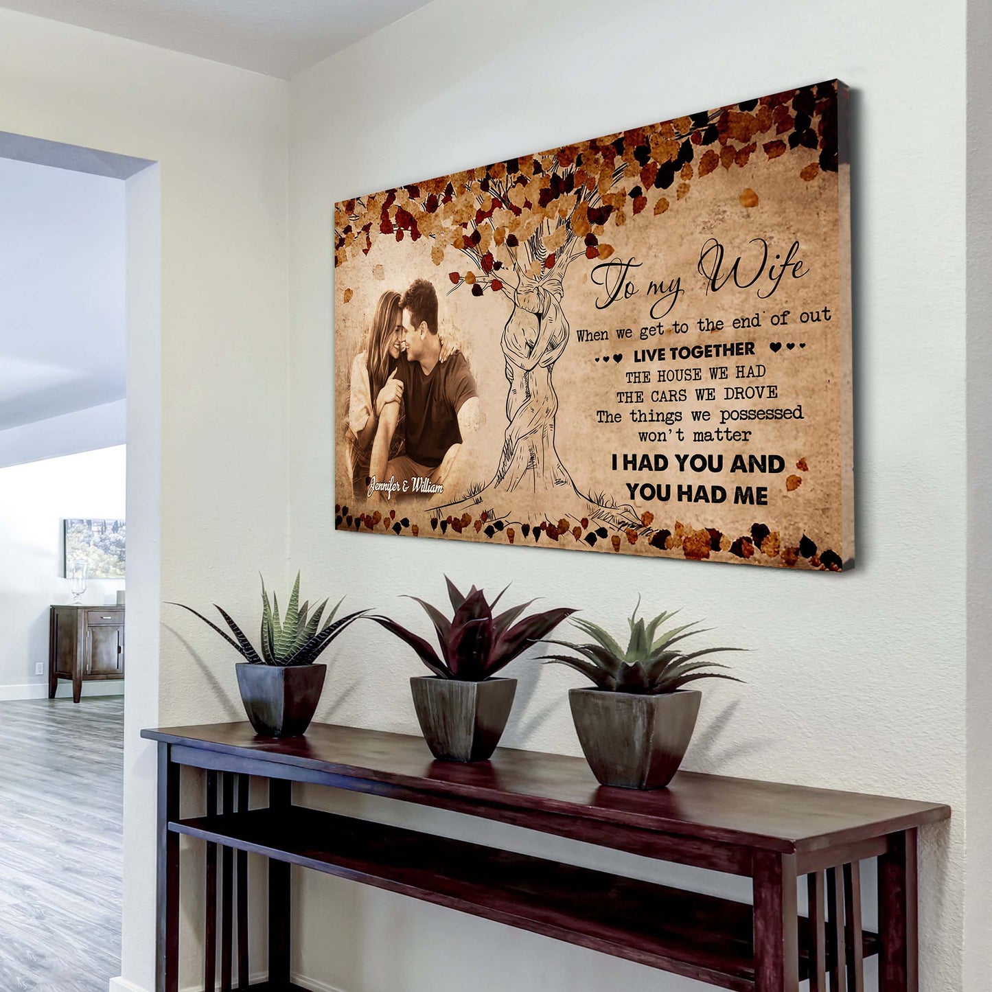 Valentines gifts-Poster canvas-Custom Image- Husband to Wife- I wish I could turn back the clock