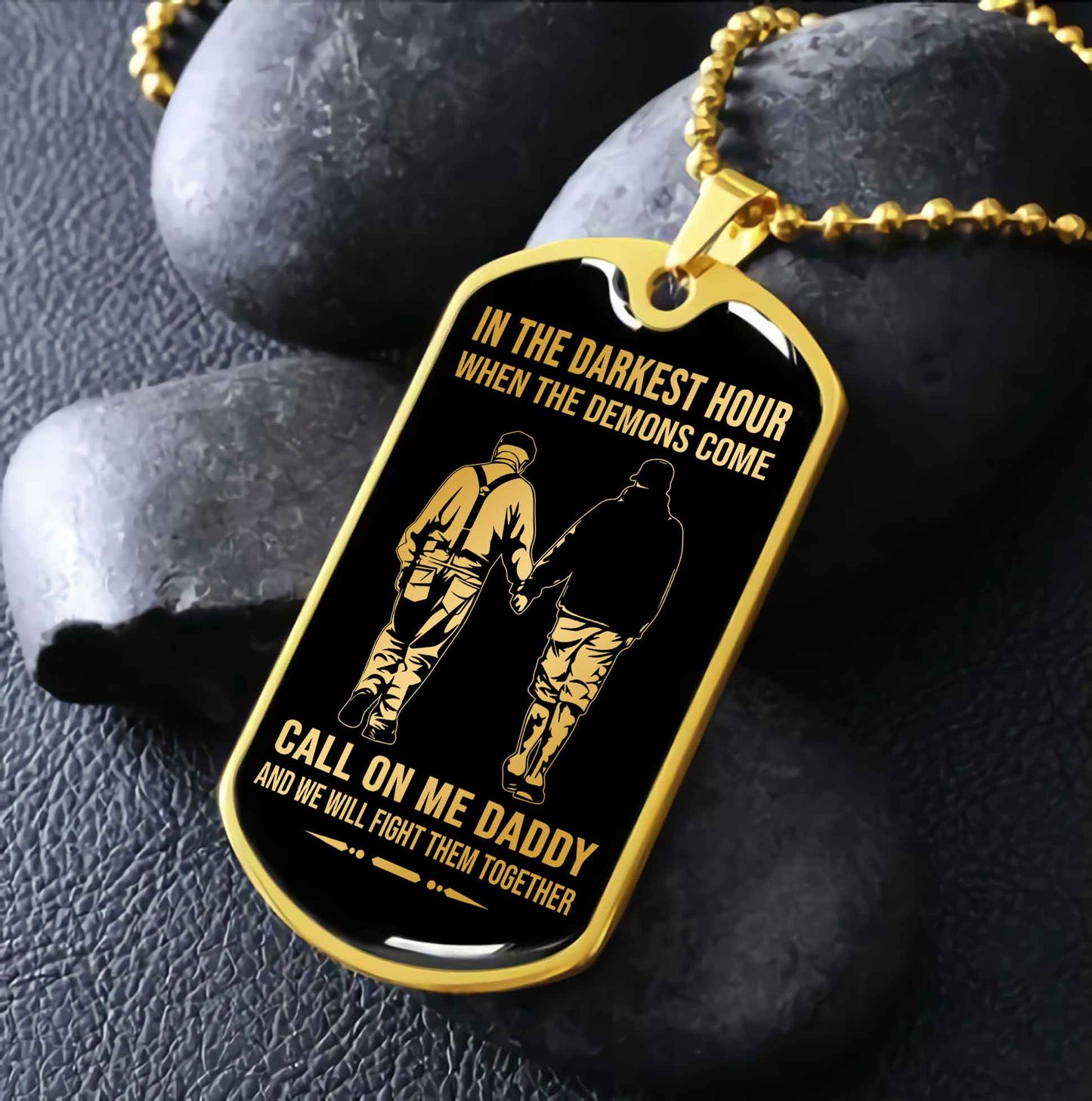 DRB PC Military Chain Silver Plated 18K Gold Plated Call On Me Daddy Gift For Your Dad