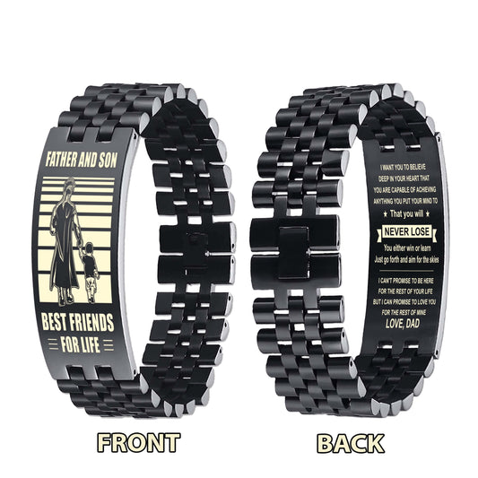 Spartan NVL Personalized Double Sided Bracelet Father And Son Best Friends For Life - Message on the back side