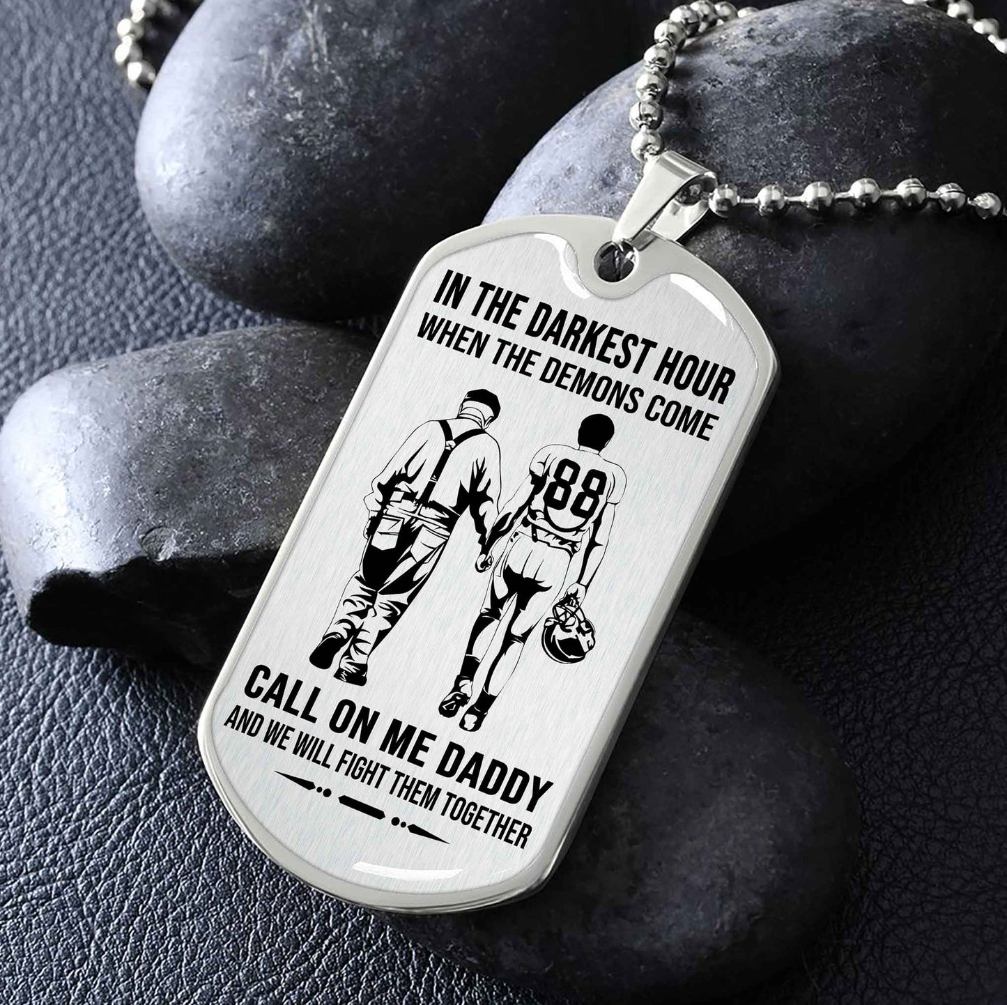 DRB PC Military Chain Silver Plated 18K Gold Plated Call On Me Daddy Gift For Your Dad