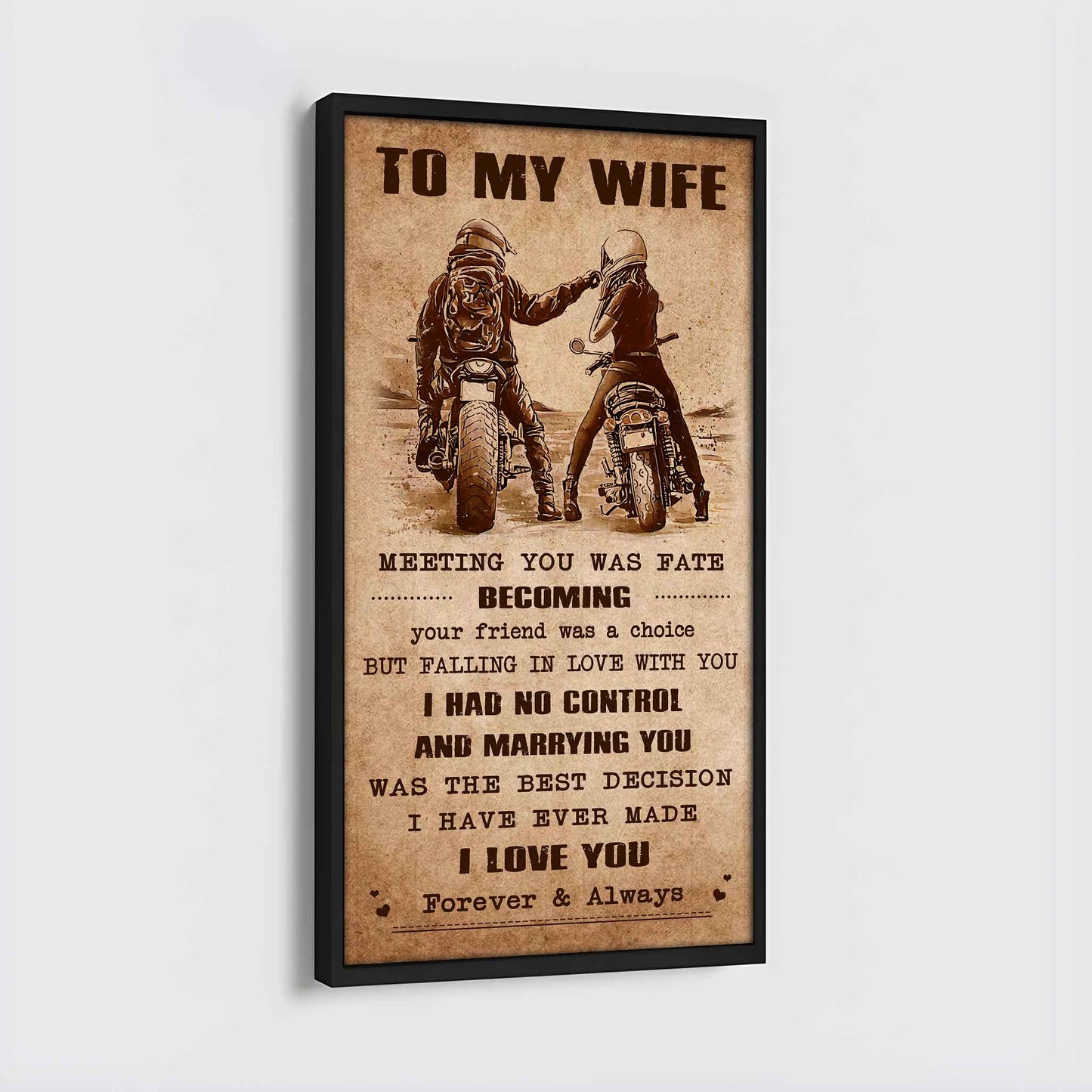 DRB VGT- Poster Canvas To My Wife Meeting You Was Fate - I Love You Forever And Always Gift For Your Wife