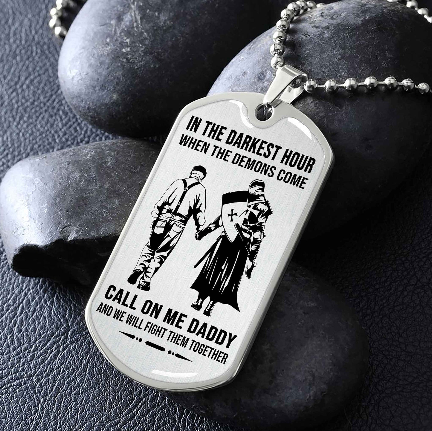 DRB PC Military Chain Silver Plated 18K Gold Plated Call On Me Daddy Gift For Your Dad