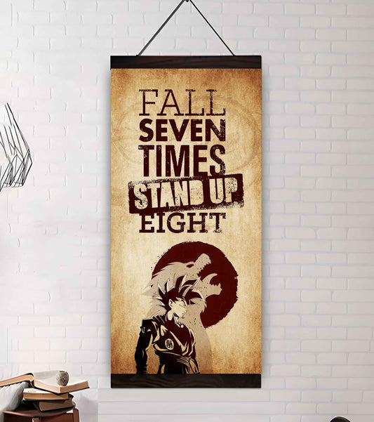 Warrior Fall Down Seven Times Stand Up Eight Poster Canvas Motivation Canvas Gift For You
