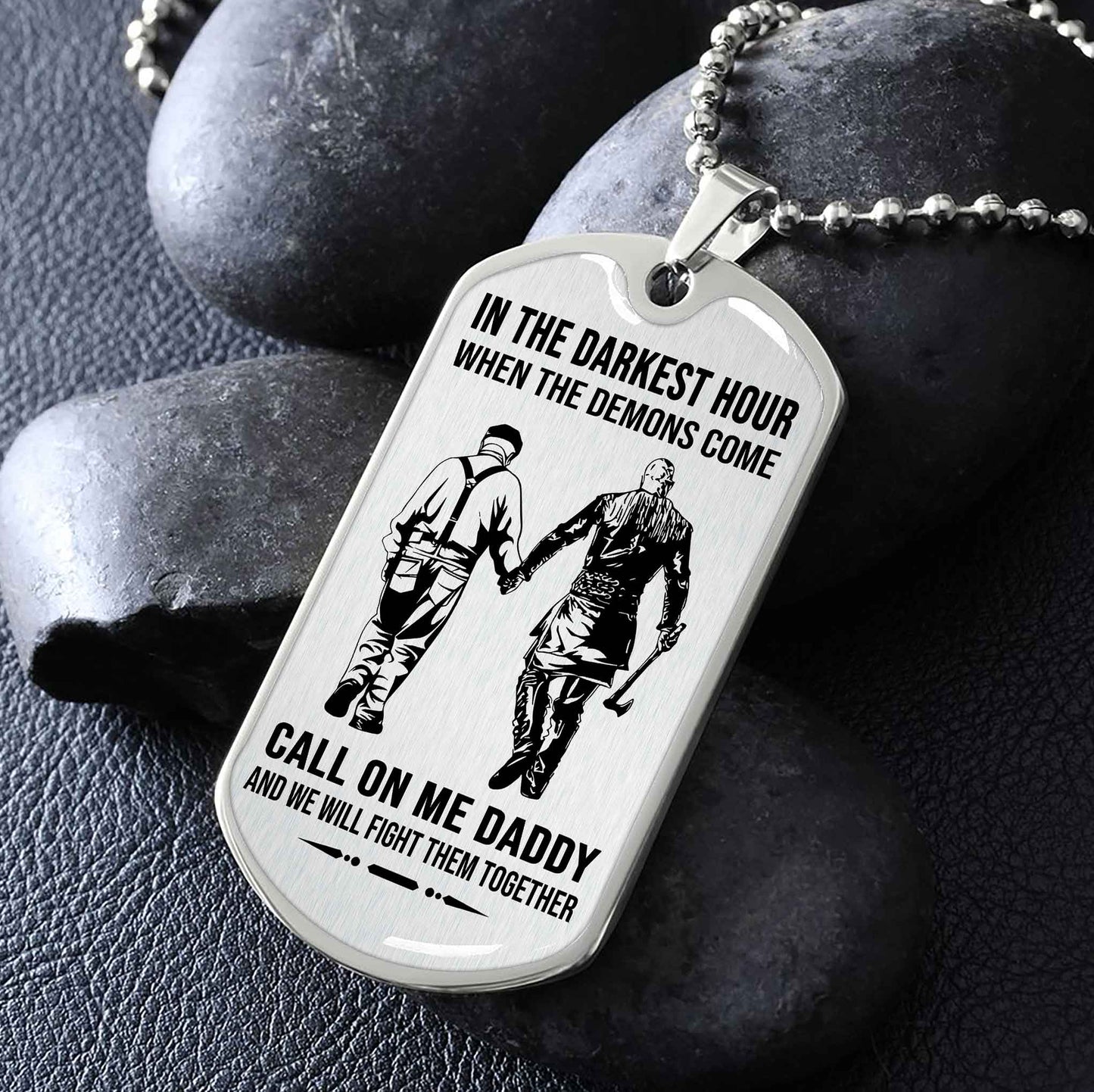 DRB PC Military Chain Silver Plated 18K Gold Plated Call On Me Daddy Gift For Your Dad