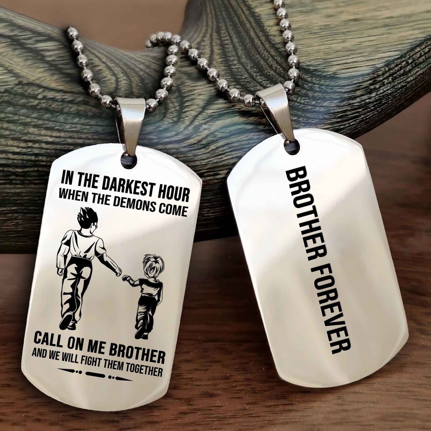 DRB Customizable engraved black dog tag double sided gift from brother, brother forevers NAG