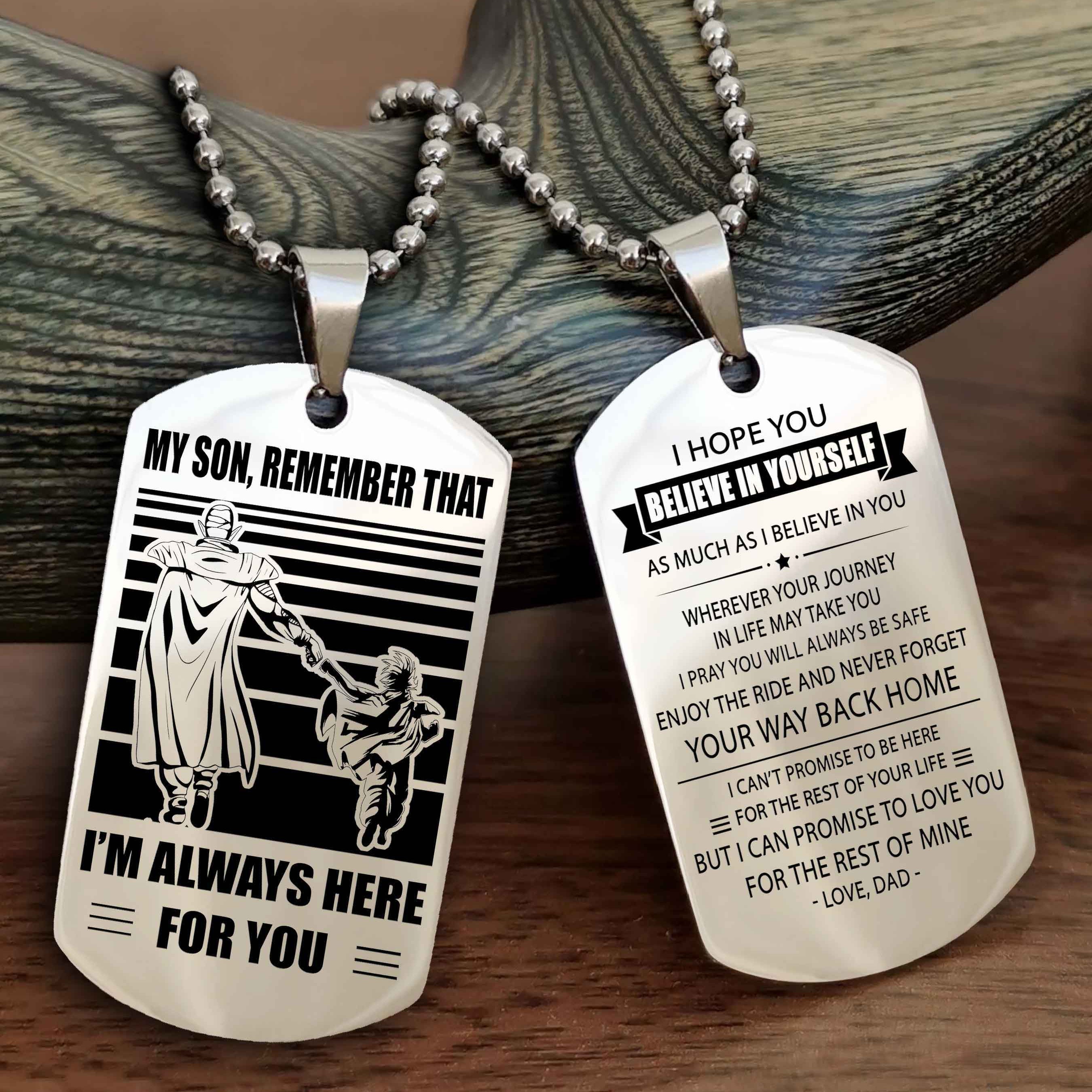 Viking Personalized Double Sided Dog Tag My Son Remember That I Will Always Here Never Forget Your Way Back Home