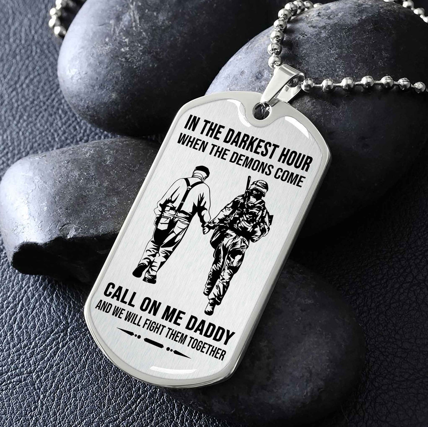 DRB PC Military Chain Silver Plated 18K Gold Plated Call On Me Daddy Gift For Your Dad