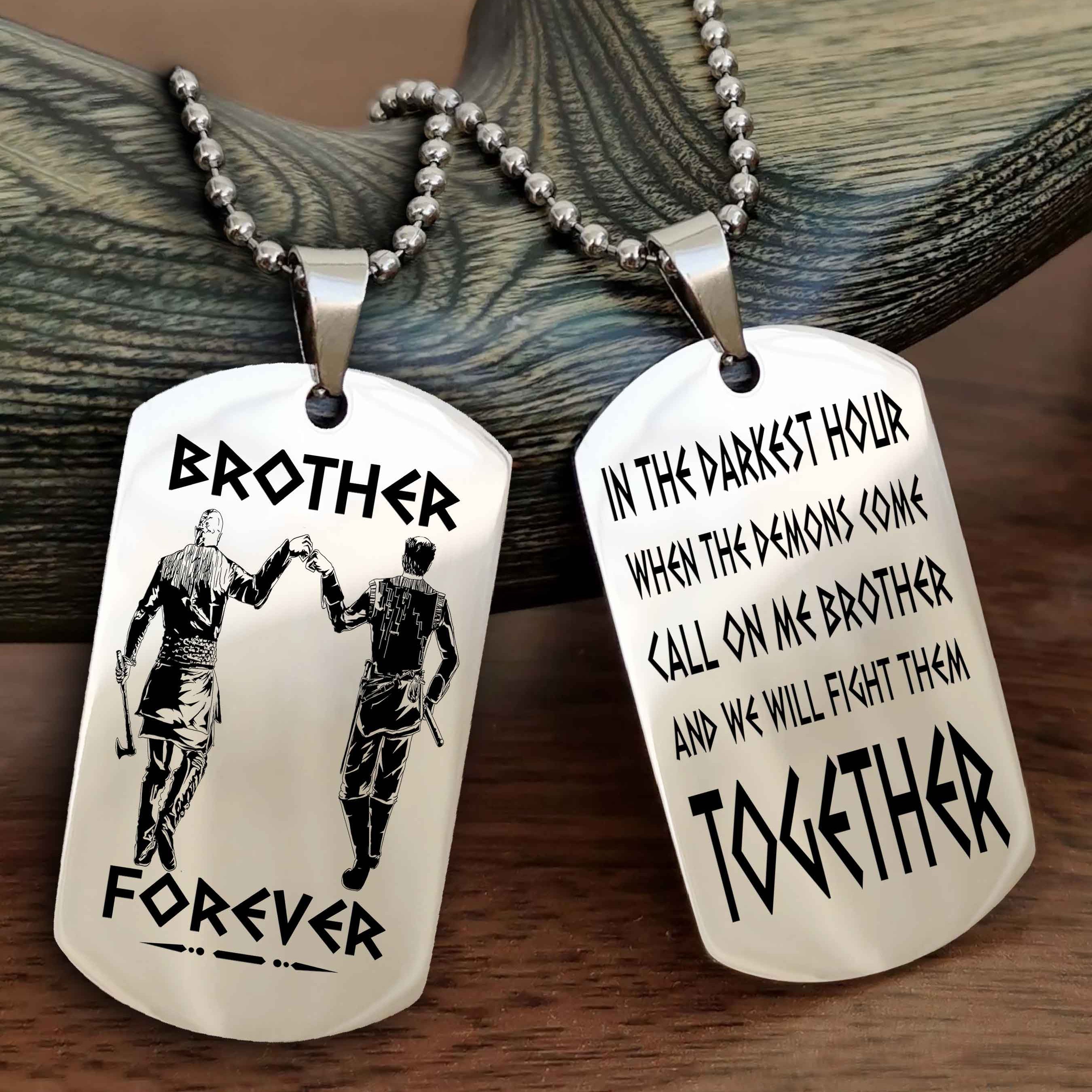 DRB Personalized Double Sided Dog Tag For My Brother - Call On Me Brother And We Will Fight Them Together Gift For Your Friend