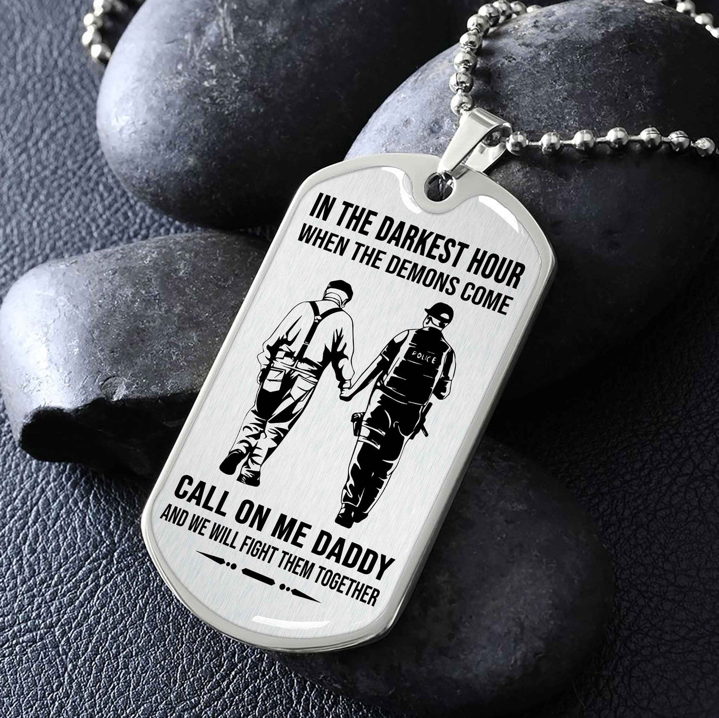DRB PC Military Chain Silver Plated 18K Gold Plated Call On Me Daddy Gift For Your Dad