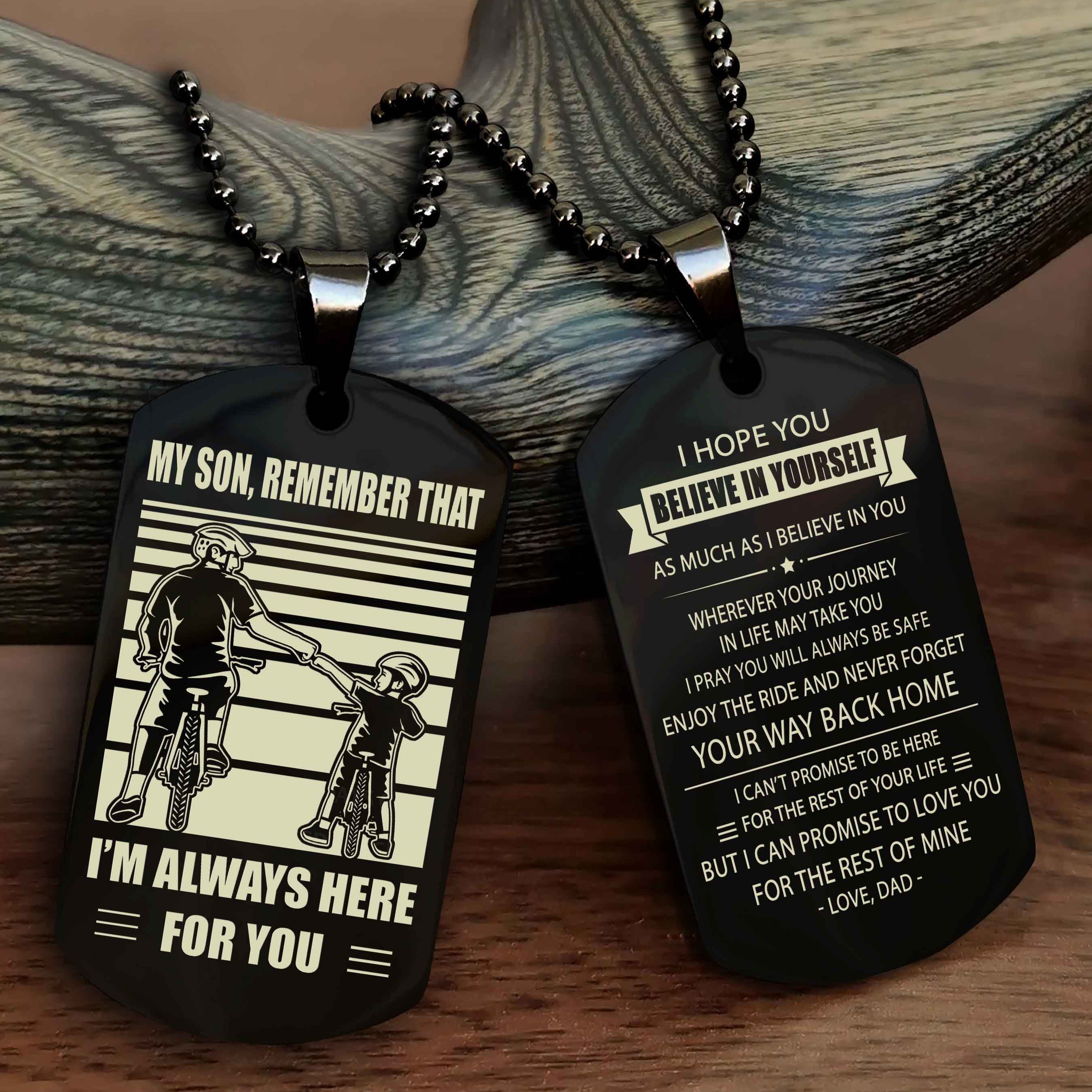 Viking Personalized Double Sided Dog Tag My Son Remember That I Will Always Here Never Forget Your Way Back Home