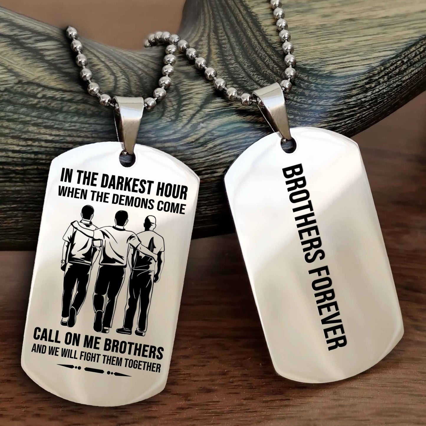 DRB Customizable engraved black dog tag double sided gift from brother, brother forevers NAG