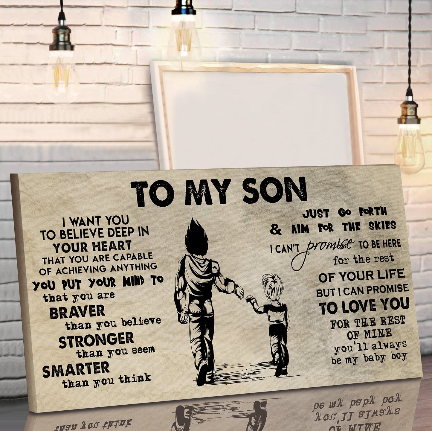 AMERICAN FOOTBALL TO MY SON- I WANT YOU TO BELIEVE- CANVAS POSTER