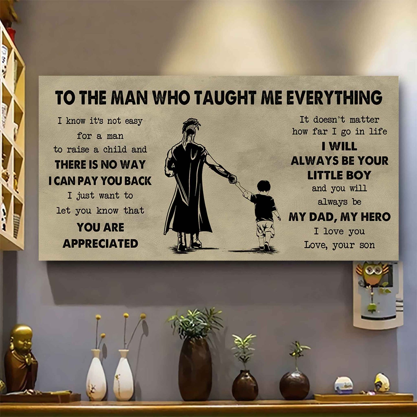DRB To The Man Who Taught Me Everything - You Will Always Be My Hero Poster Canvas Gift For Father - Photo Upload