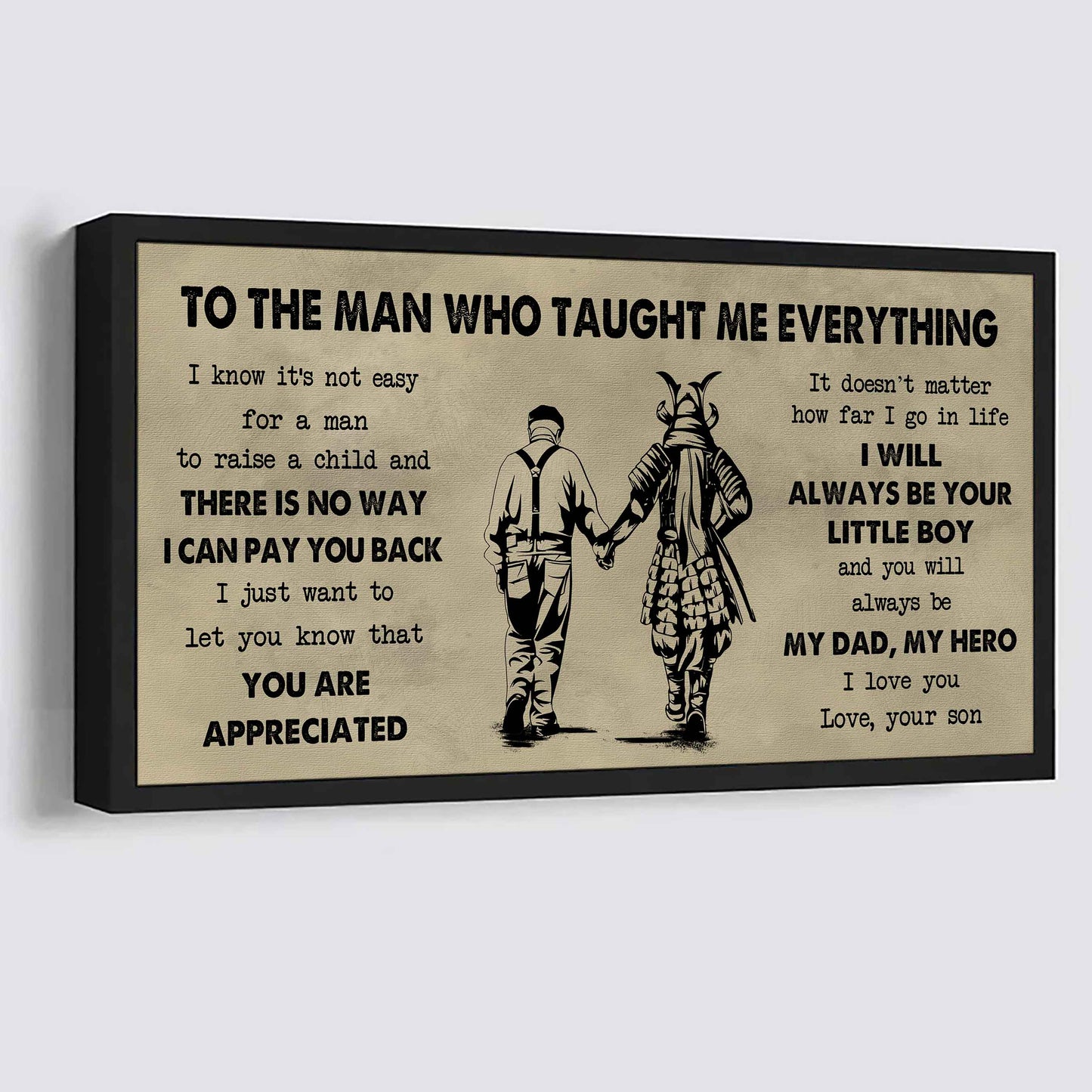 DRB Poster Horizontal Canvas To My DRB Dad I Know It's Not Easy To Raise A Child I Will Always Be Your Little Boy Gift From Son To Dad