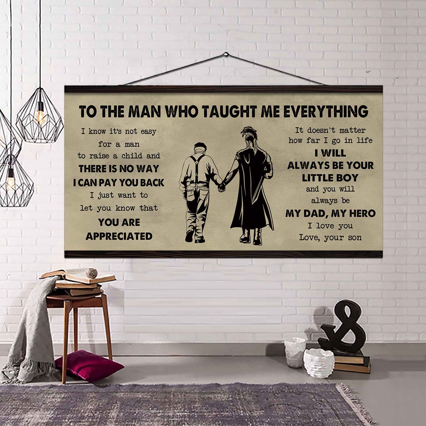 DRB Poster Horizontal Canvas To My DRB Dad I Know It's Not Easy To Raise A Child I Will Always Be Your Little Boy Gift From Son To Dad