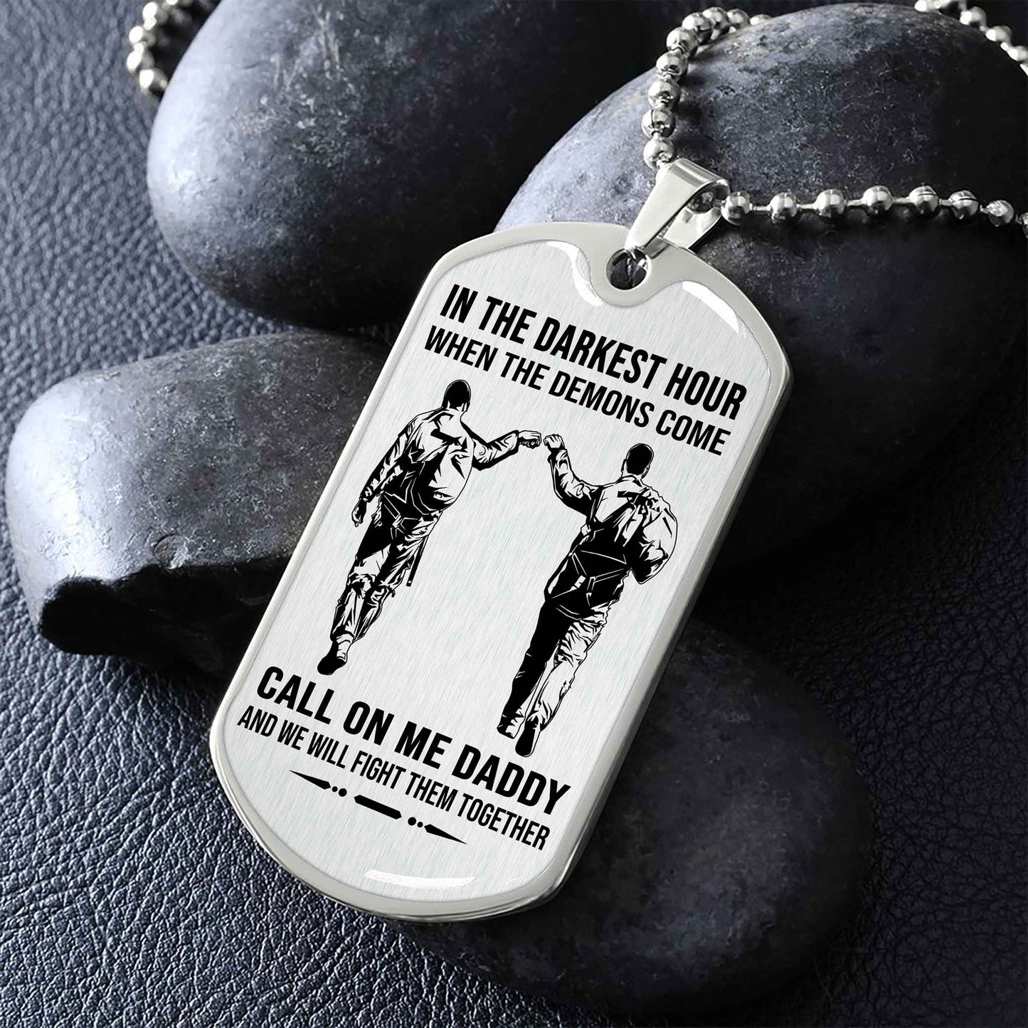 DRB PC Military Chain Silver Plated 18K Gold Plated Call On Me Daddy Gift For Your Dad