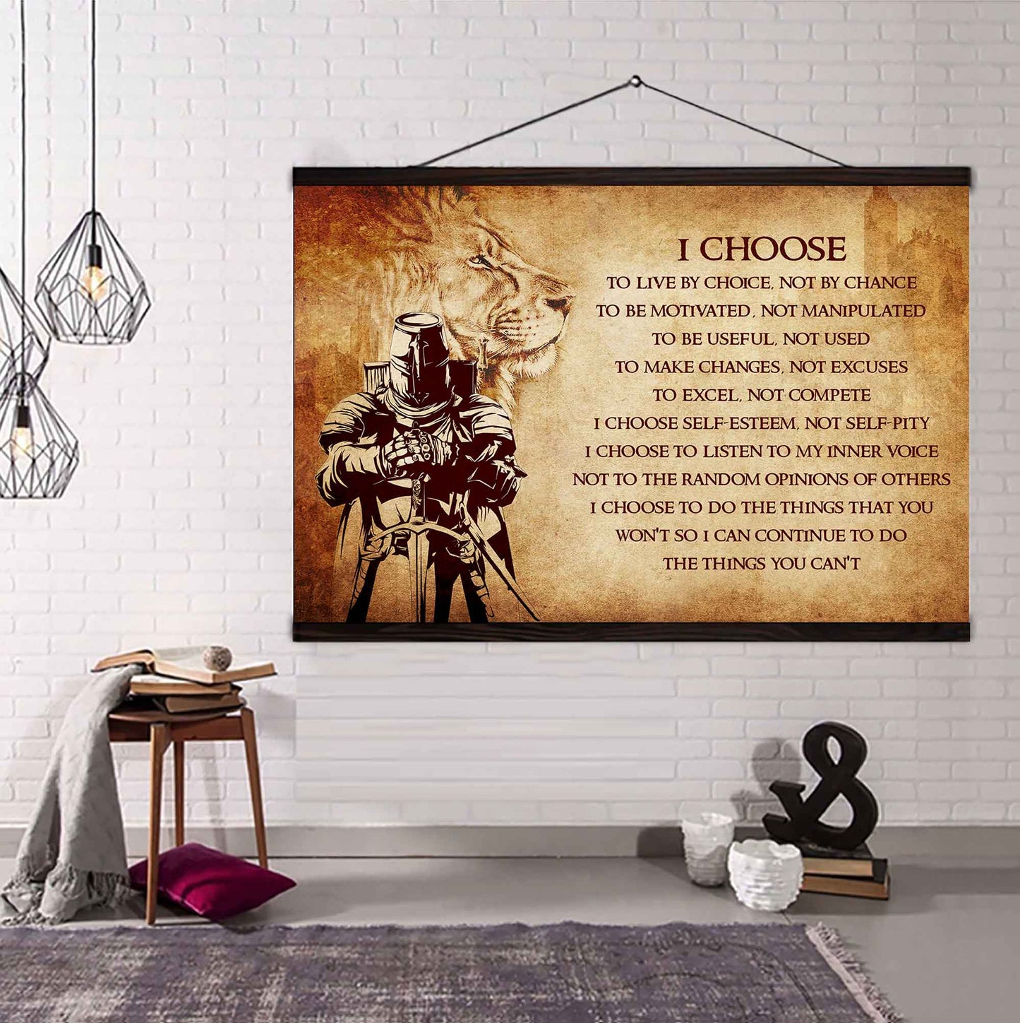 Viking Poster Canvas I Choose To Live By Choice Best Gift With Motivation Quotes