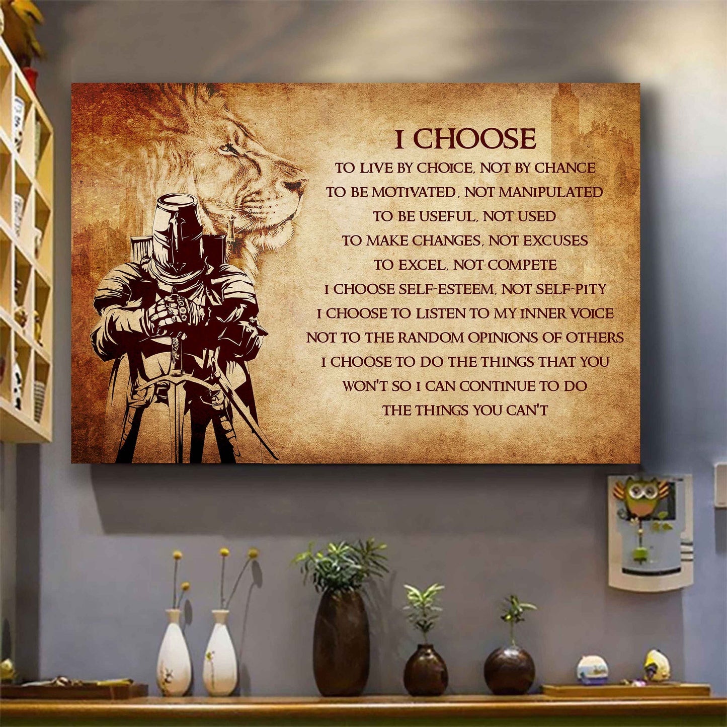 Viking Poster Canvas I Choose To Live By Choice Best Gift With Motivation Quotes