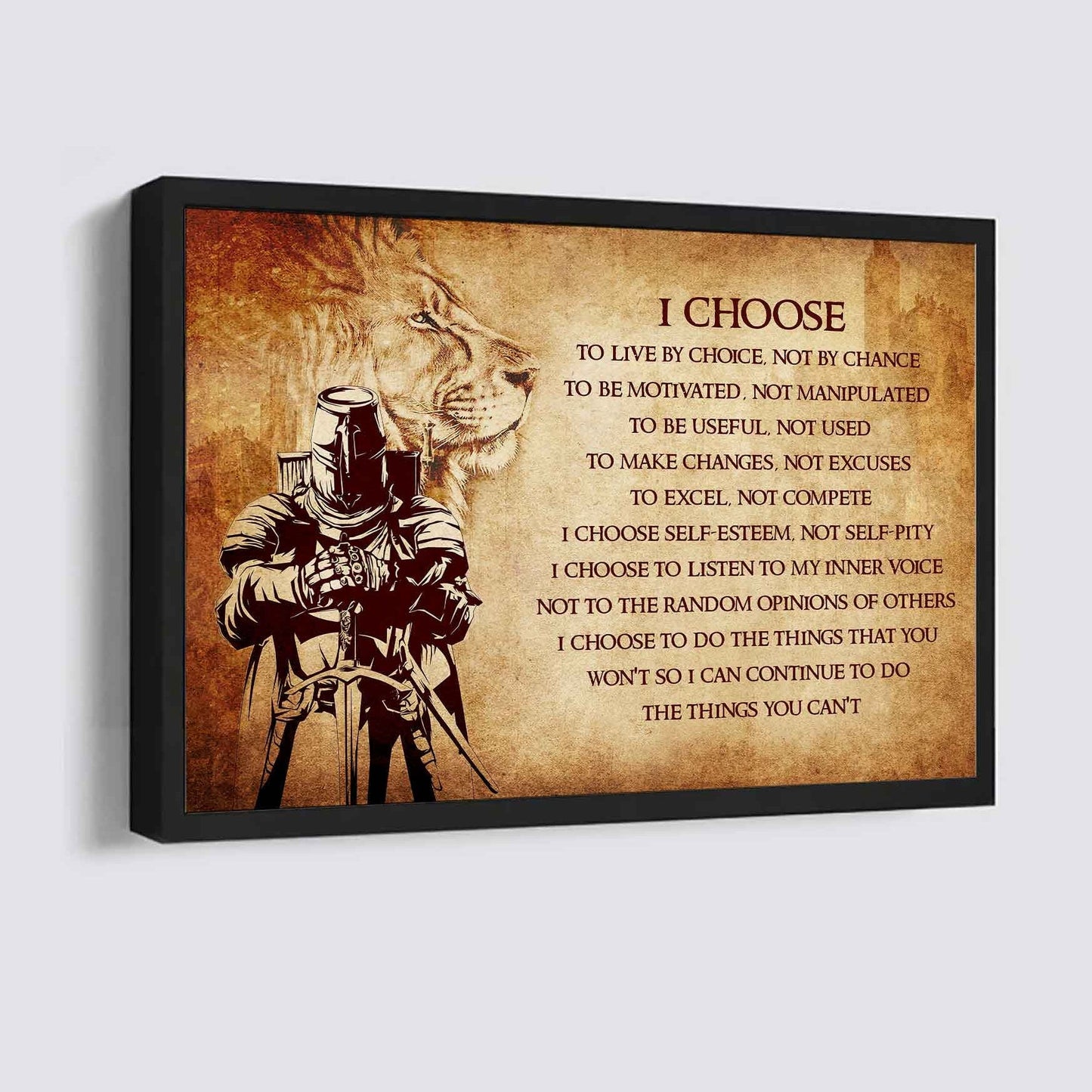 Viking Poster Canvas I Choose To Live By Choice Best Gift With Motivation Quotes