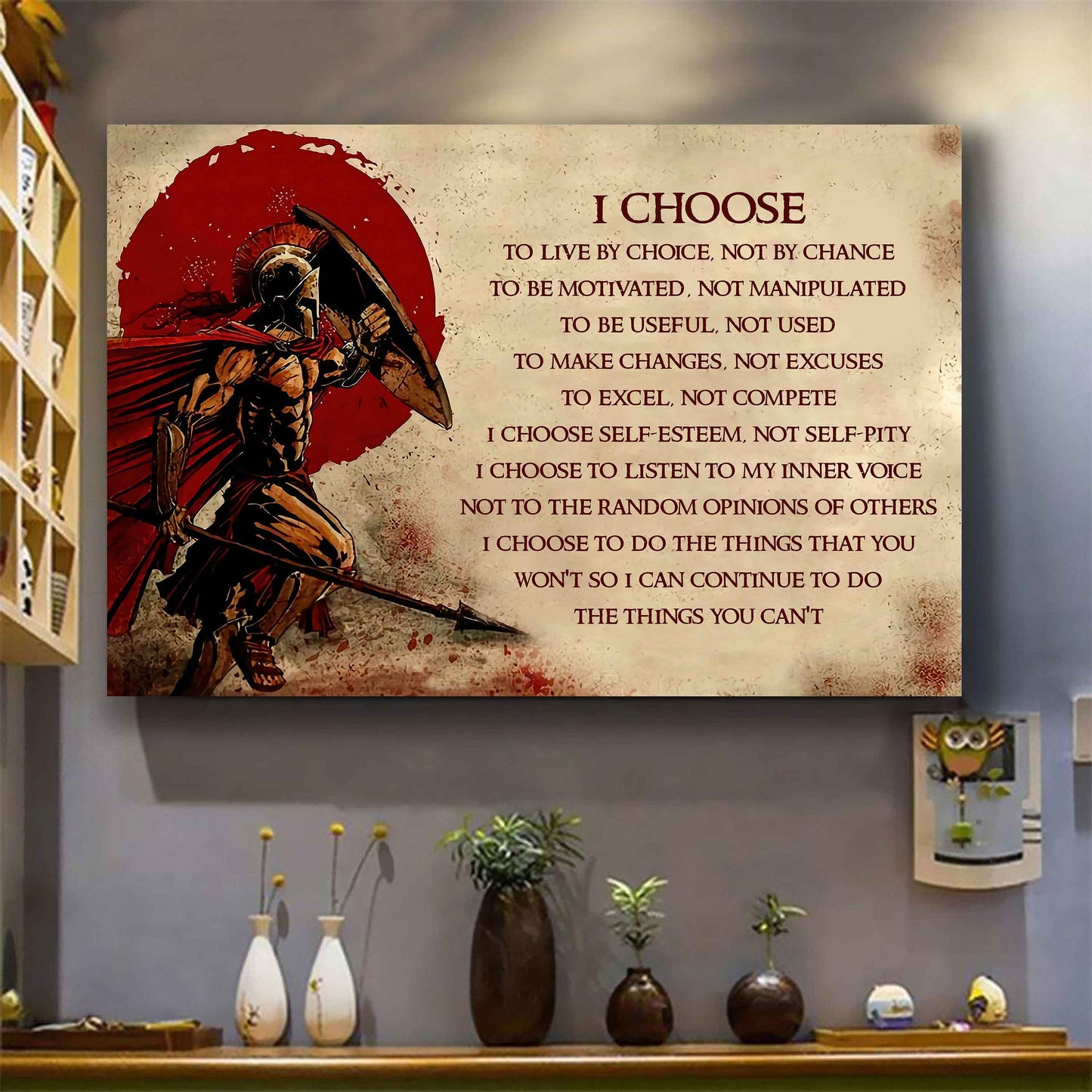 Viking Poster Canvas I Choose To Live By Choice Best Gift With Motivation Quotes