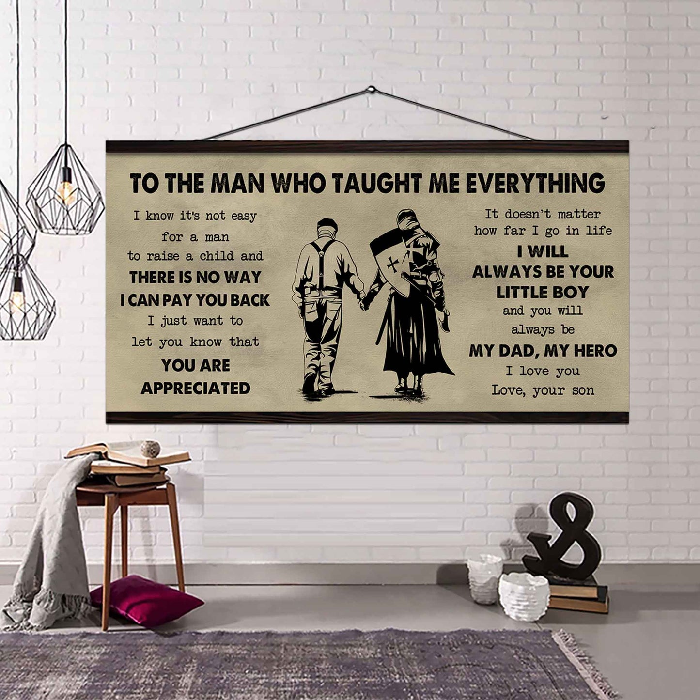 DRB Poster Horizontal Canvas To My DRB Dad I Know It's Not Easy To Raise A Child I Will Always Be Your Little Boy Gift From Son To Dad